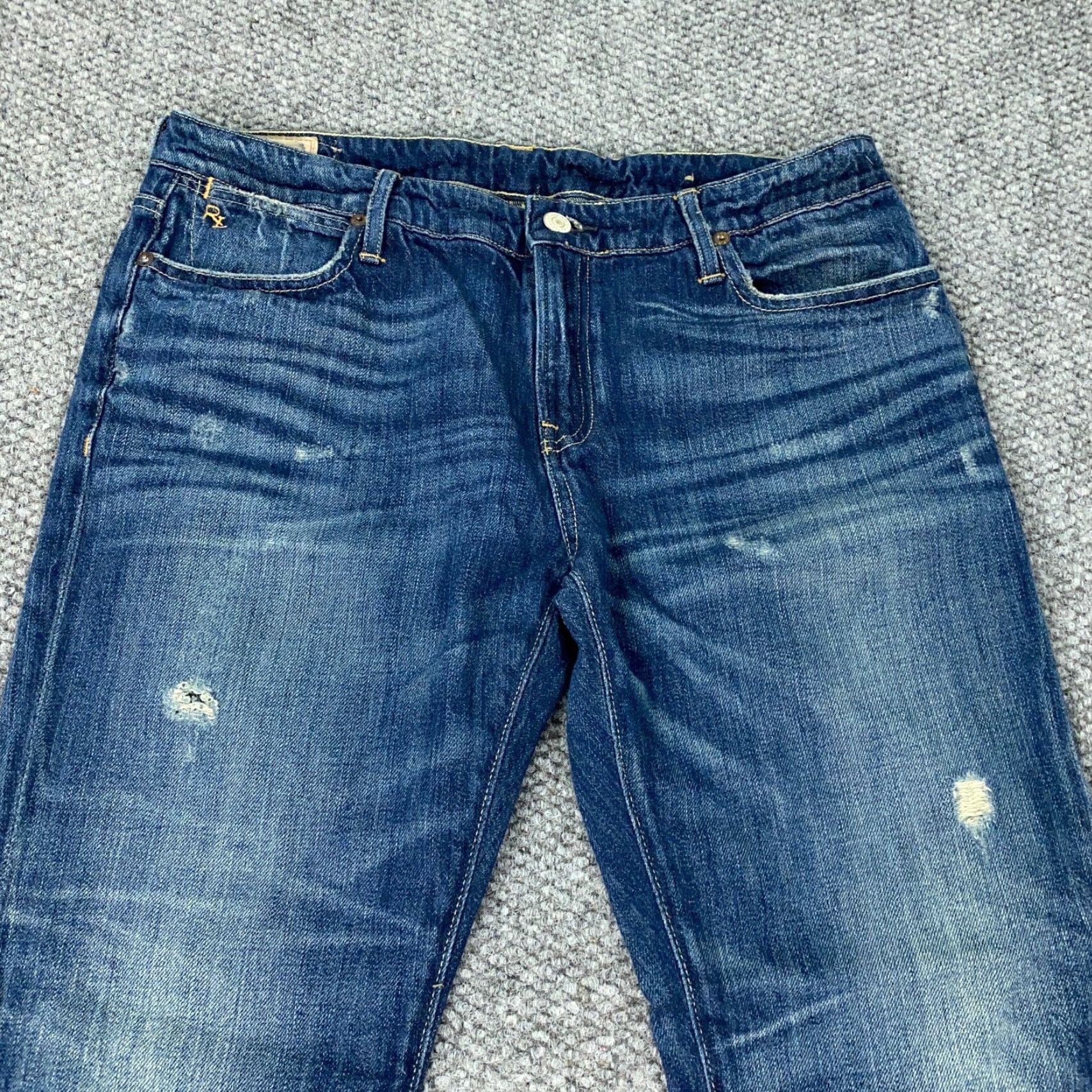 Polo Ralph Lauren VINTAGE Polo Ralph Lauren Jeans Womens Size 30 Slim Boyfriend Distressed Mid Rise Blue Denim Size 33" - 2 Thumbnail