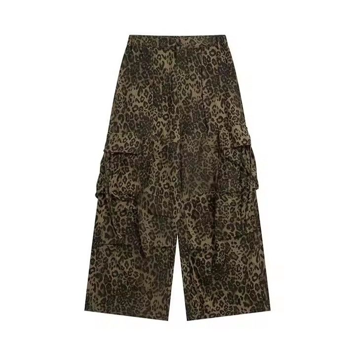Japanese Brand × Jean Leopard Print Cargo Wide Leg Pants Size US 27 - 5 Thumbnail