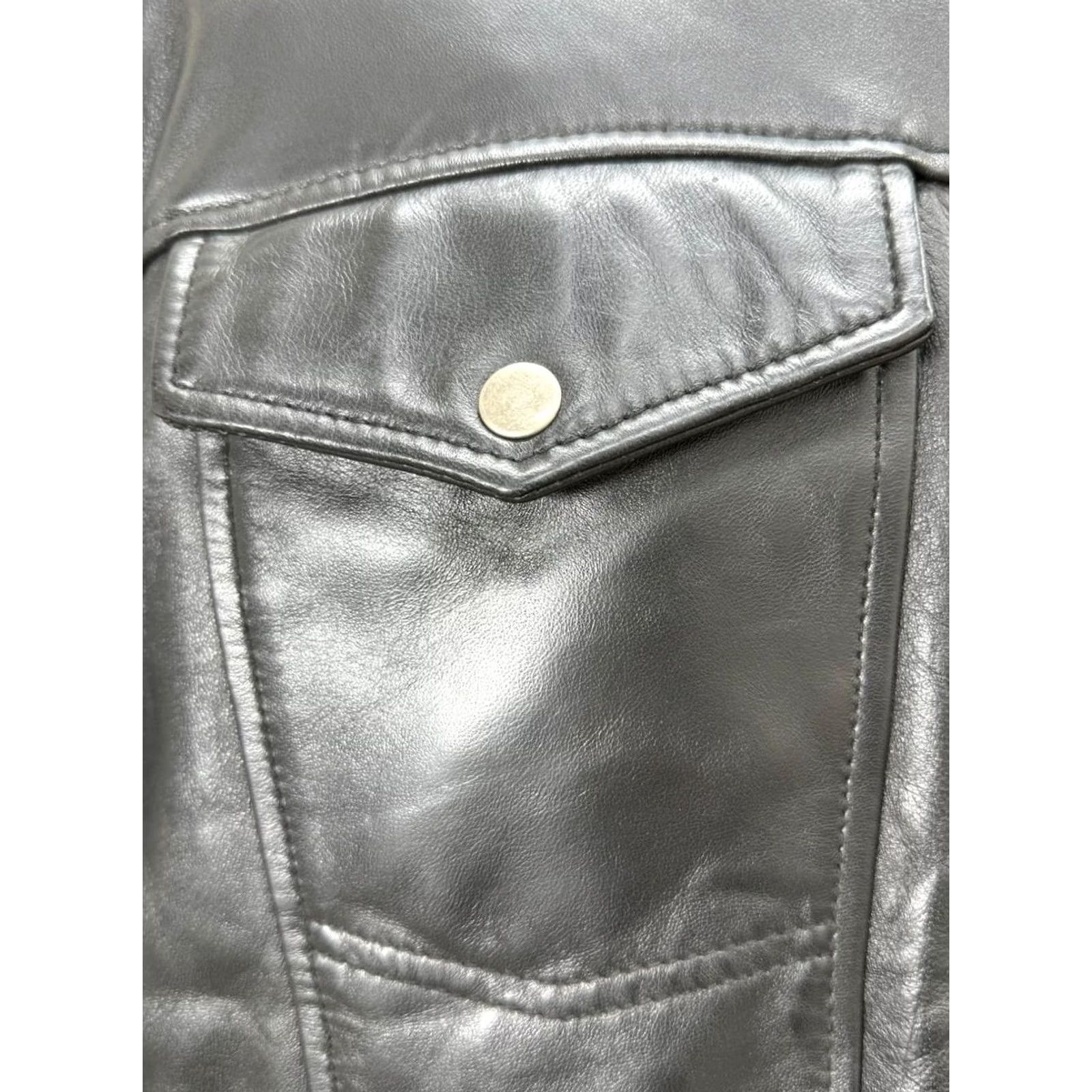 Vintage VINTAGE Men's Italian Sheepskin Genuine Leather Jacket Premium Black Coat M Black Leather Jacket Mens Regular XS? Size US M / EU 48-50 / 2 - 6 Thumbnail