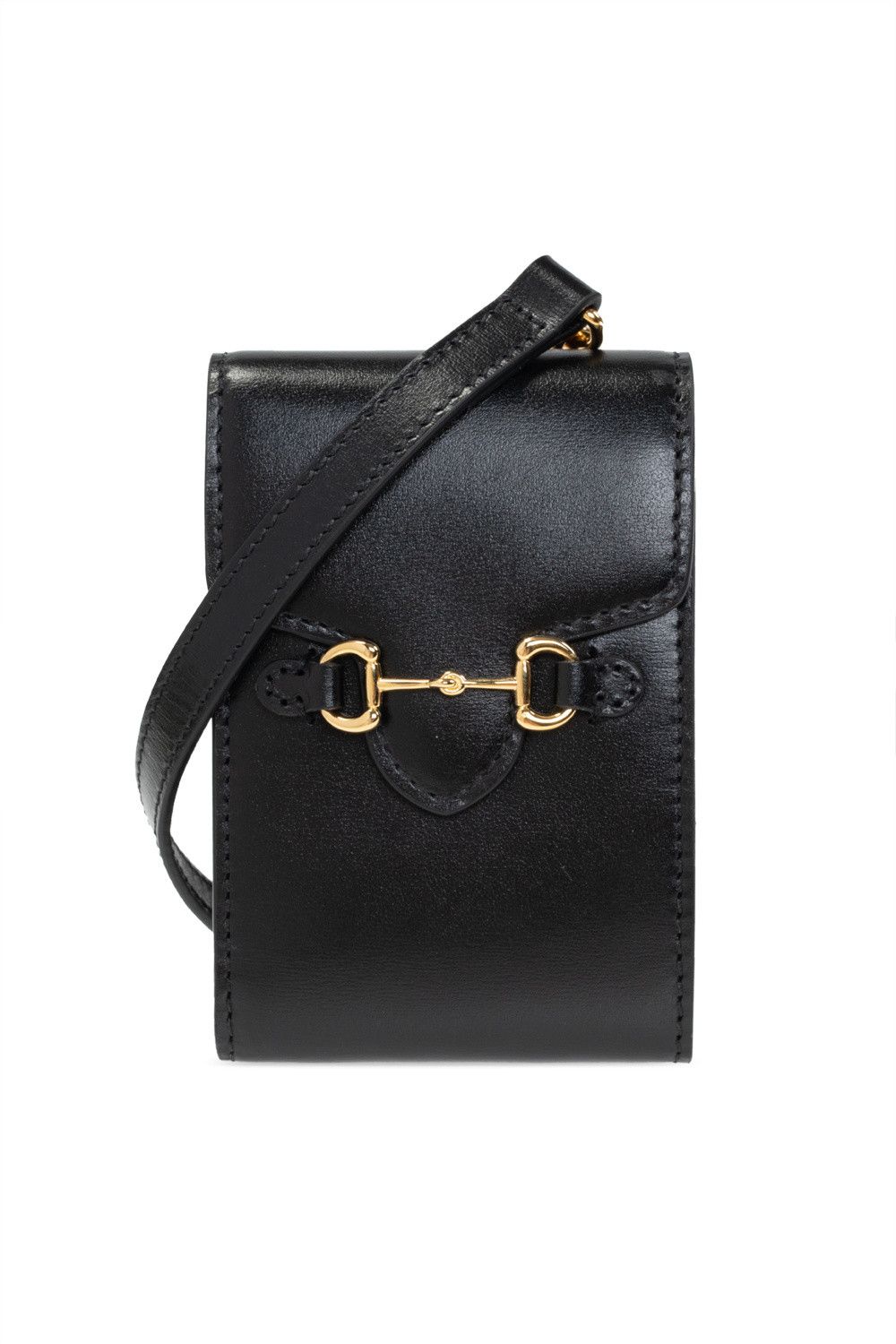 Gucci GUCCI black horsebit strapped leather card case wallet Size ONE SIZE - 1 Thumbnail