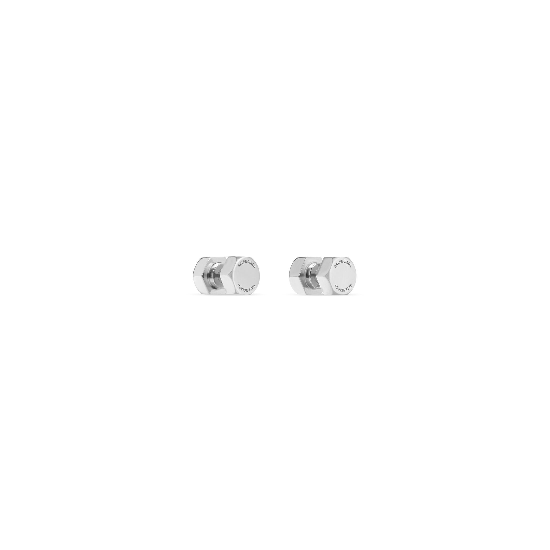 Balenciaga o1la1rc1a0426 Size: OS / Garage Double Screw Earrings Silver Size ONE SIZE - 2 Thumbnail