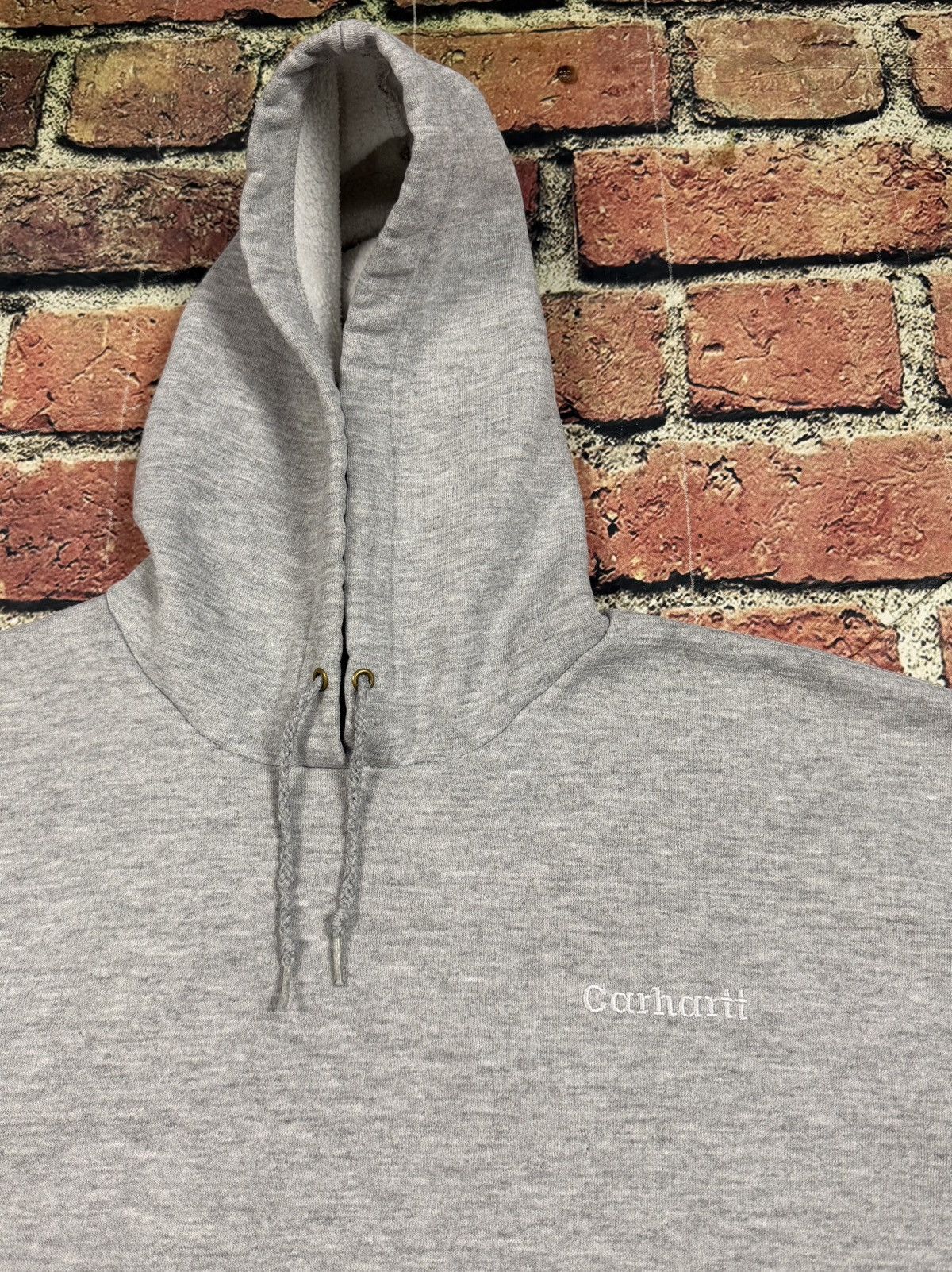 Carhartt Vintage Carhartt Gray Hoodie Sweatshirt 90s Y2K Script Logo Size US L / EU 52-54 / 3 - 6 Thumbnail