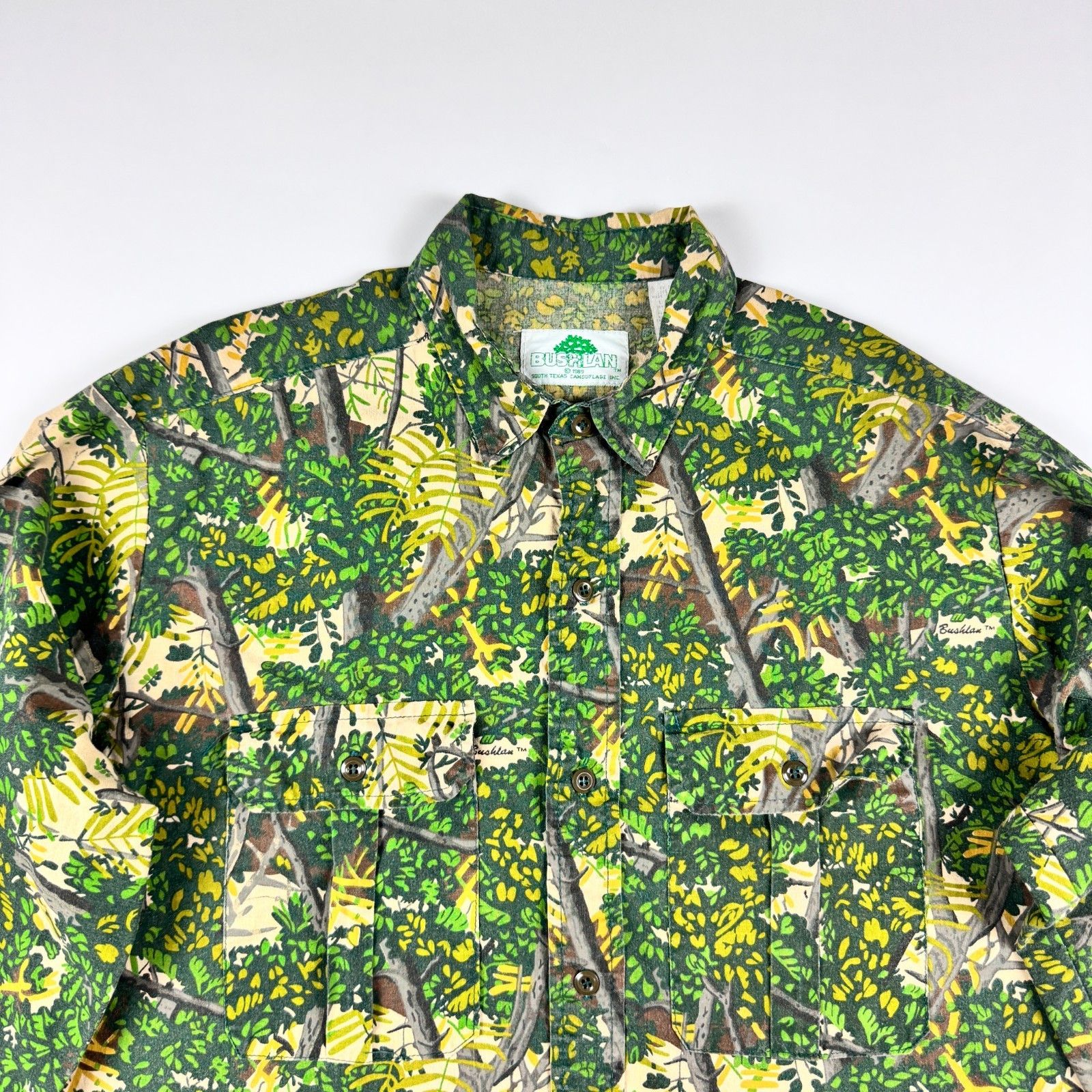 Vintage Vtg Bushlan Camo Hunting Shirt L Made in USA Tactical 90s Size US L / EU 52-54 / 3 - 3 Thumbnail