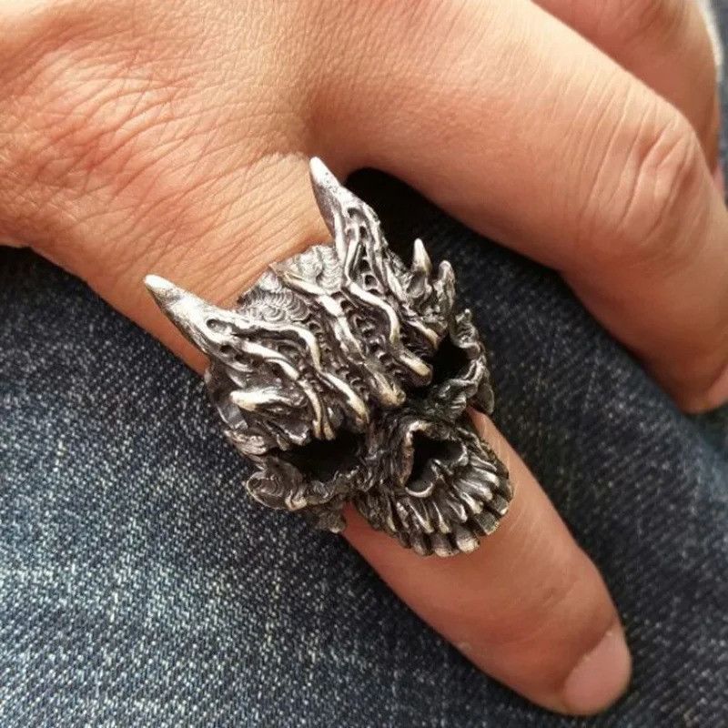 Other Retro Dark Skull Ring Size ONE SIZE - 1 Thumbnail