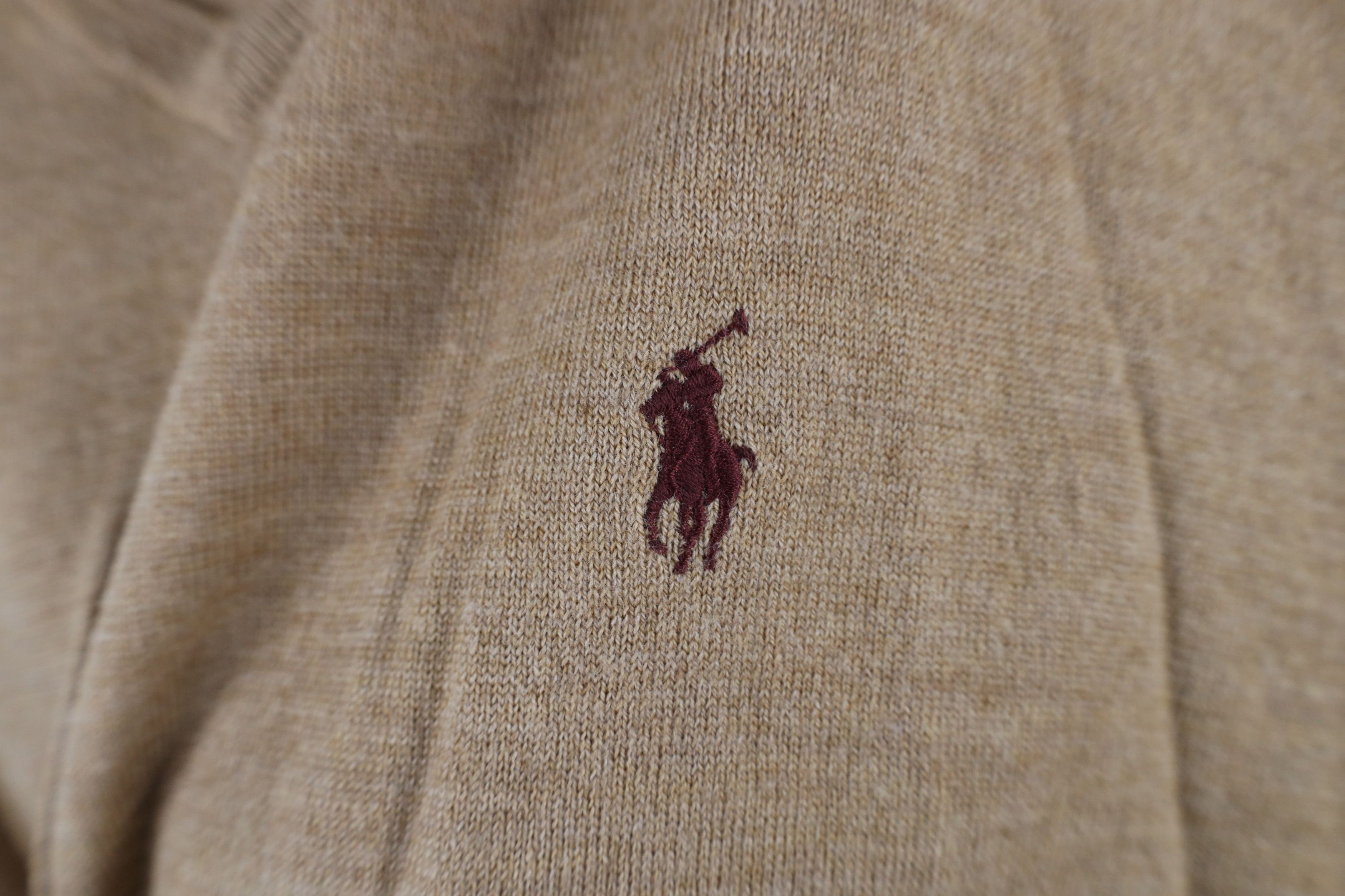 Ralph Lauren × Vintage Vintage 90s Ralph Lauren Wool V-Neck Sweater Heather Brown Size US XL / EU 56 / 4 - 5 Thumbnail