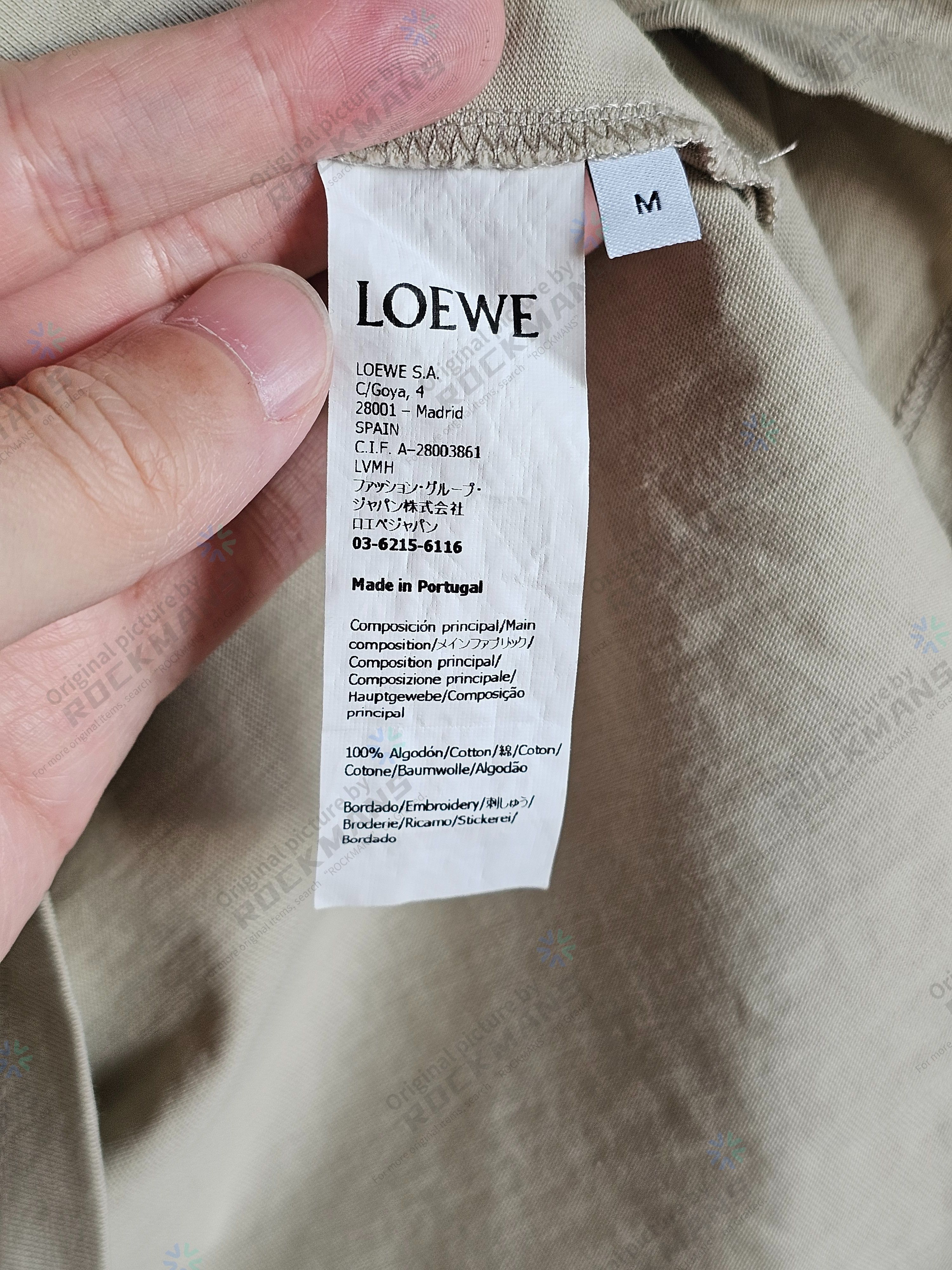 Loewe LOEWE Anagram Fake Pocket T-shirt Stone Grey Size M Size US M / EU 48-50 / 2 - 6 Thumbnail
