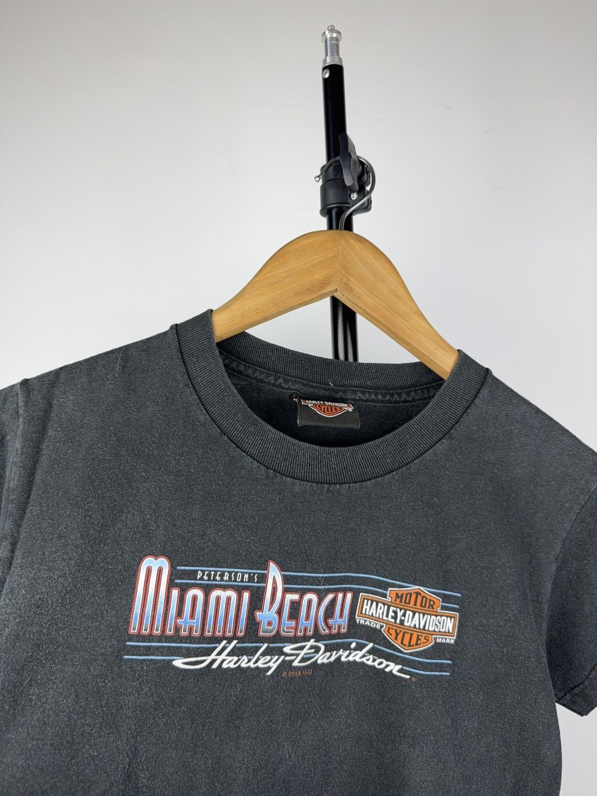 Harley Davidson Vintage 00s Harley-Davidson biker Miami Beach Graphic Tee Size XS / US 0-2 / IT 36-38 - 4 Thumbnail