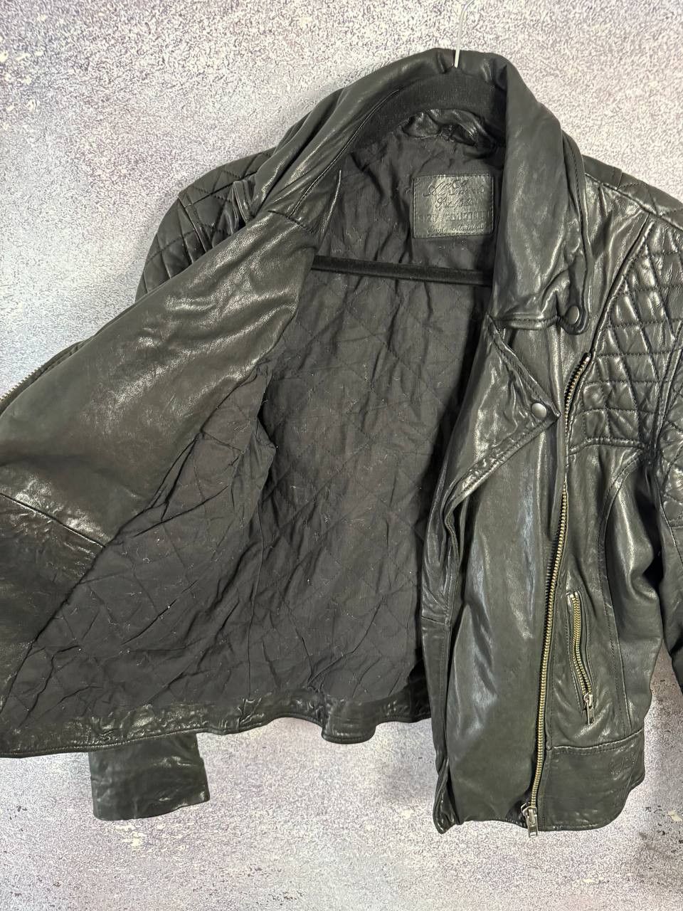Allsaints × Vintage ALLSAINTS LEATHER BIKER JACKET WOMEN'S UK14 LAMB PAPIN Size L / US 10 / IT 46 - 17 Thumbnail