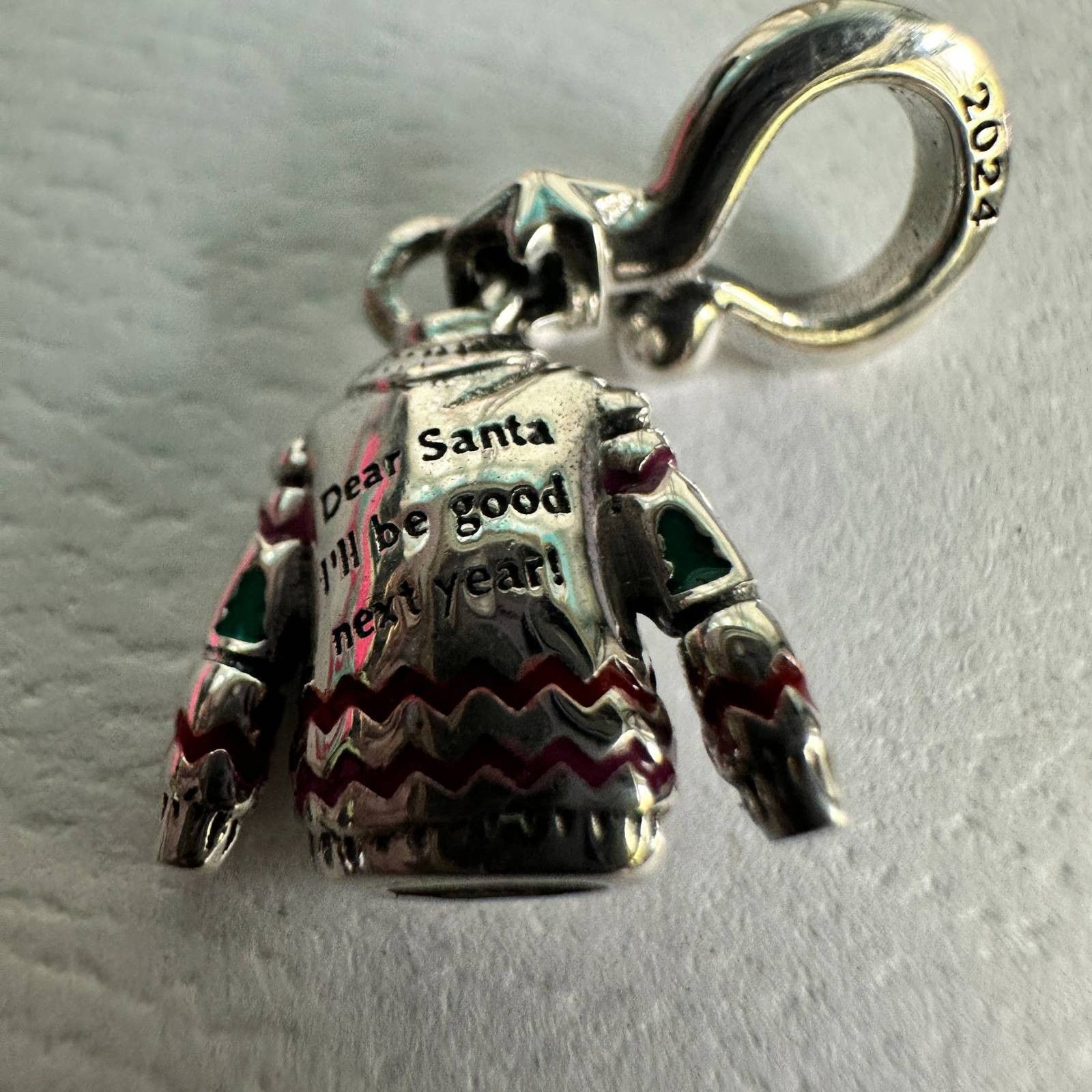 pandora Authentic Pandora #793596C01 Christmas Sweater Dangle Charm Size ONE SIZE - 2 Thumbnail
