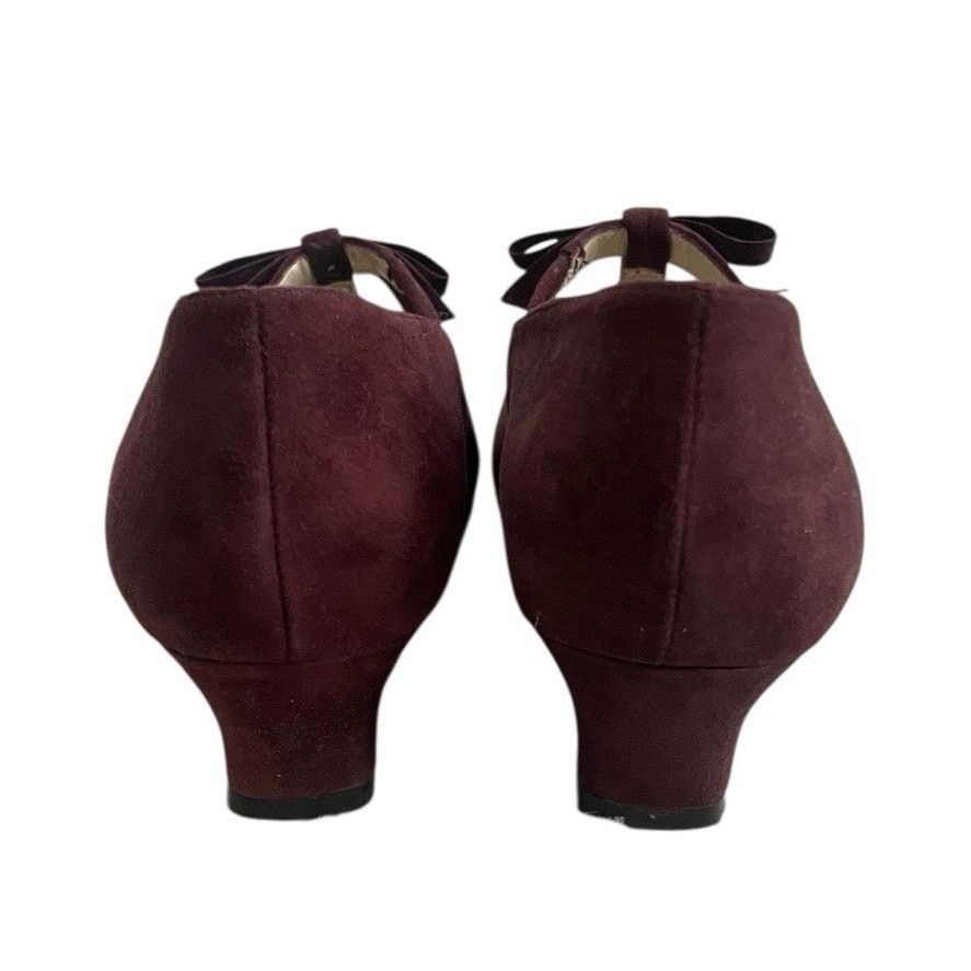 Vintage KIKIT Vintage Beauregard 2 Chianti Suede Leather Bow Heels Size US 6 / IT 36 - 5 Thumbnail