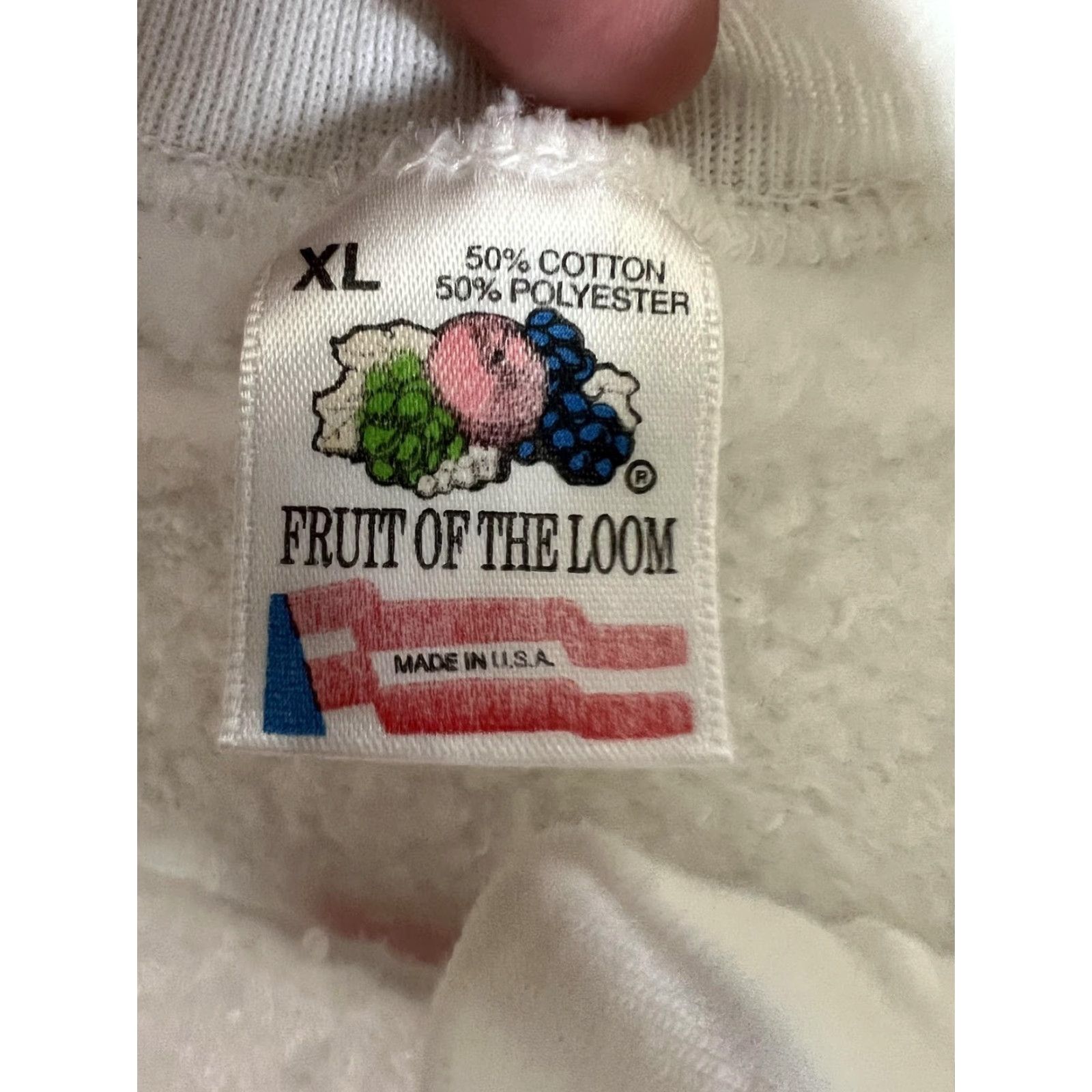 Fruit Of The Loom VINTAGE Ripon Escalon Football Sweatshirt Mens XL White 1993 Championships Plush Fleece Graphic Print Pull Over Crew Neck Size US XL / EU 56 / 4 - 7 Thumbnail