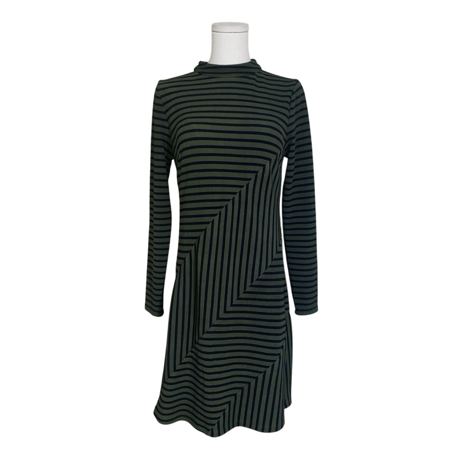 Anthropologie Hutch Green Black Long Sleeve Dress size XS - benaras.co