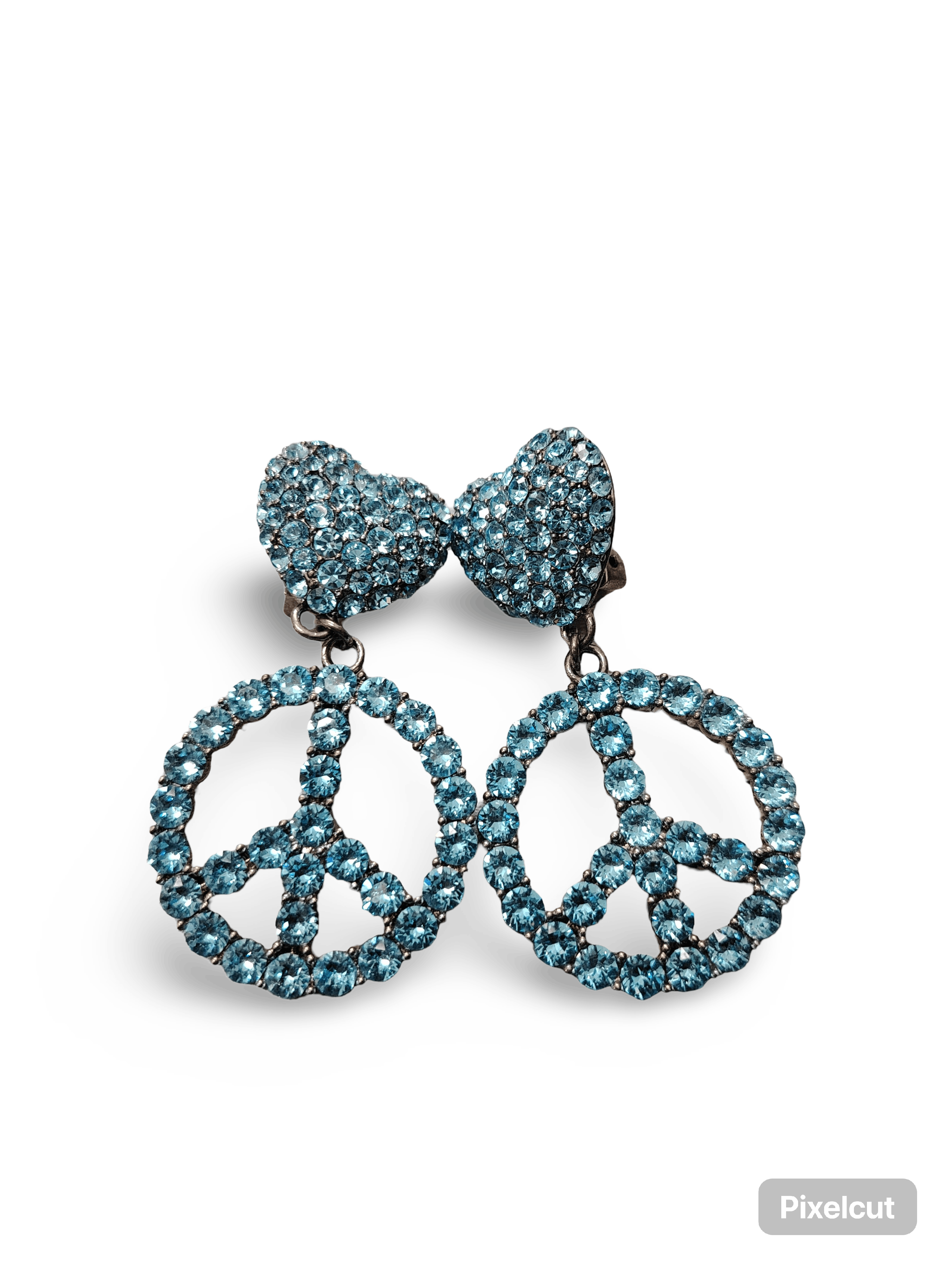 Moschino Mochino Rhinestone Light Blue Earings Size ONE SIZE - 1 Thumbnail