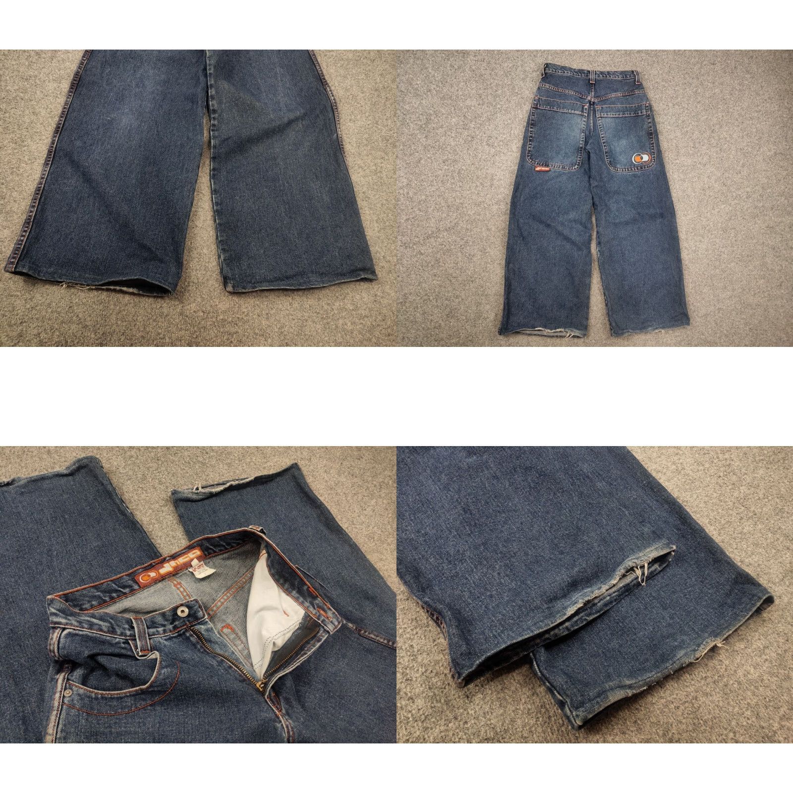 JNCO VINTAGE Rare 90s JNCO Girlie‎ 1067 Double Barrel Denim Wide Leg Baggy Jeans USA Made Jeans 29 Blue 5-Pocket Relaxed Mens Womens Size US 29 - 8 Thumbnail