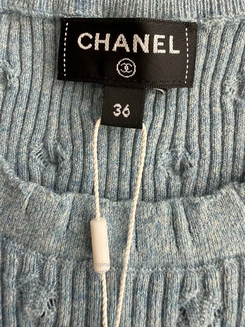 Chanel Chanel Blue knitted short sleeves Size XS / US 0-2 / IT 36-38 - 3 Thumbnail