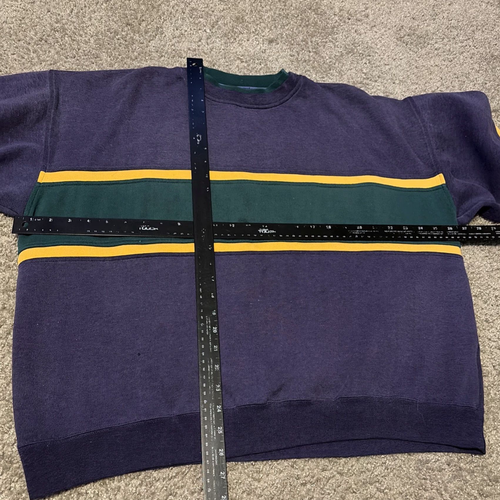 Vintage VINTAGE TownCraft Sweatshirt Crewneck XL Navy Blue Green Yellow Stripe 90s Mens Pullover Striped Shirt Size US XL / EU 56 / 4 - 5 Thumbnail