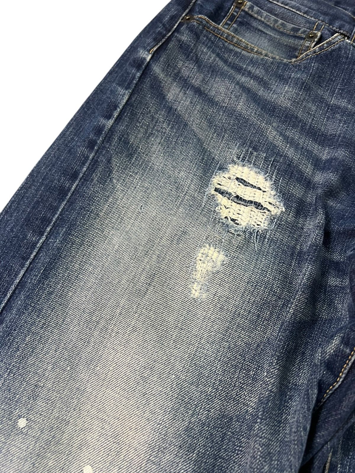 Japanese Brand Takeo Kikuchi Painted Pactwork Jean Japan Size US 33 - 10 Thumbnail