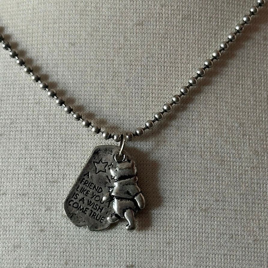 Disney disney winnie the pooh pendant silver gray necklace Size ONE SIZE - 2 Thumbnail