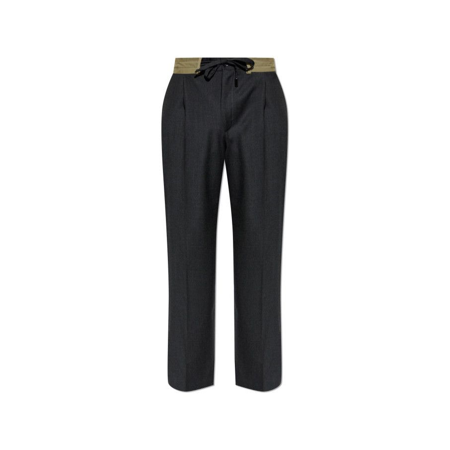Dolce & Gabbana DOLCE & GABBANA Black Wool Drawstring Trousers New & Authent Size US 34 / EU 50 - 1 Preview
