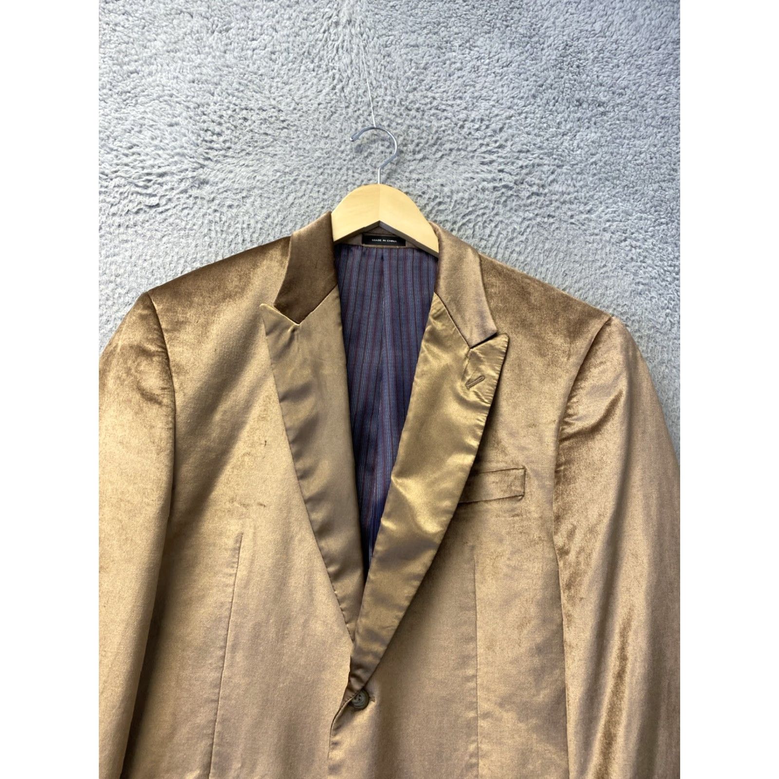 Sean John Sean John Mens Sport Coat 40L Gold Velvet Jacket Blazer /131-1 Size 40R - 2 Thumbnail