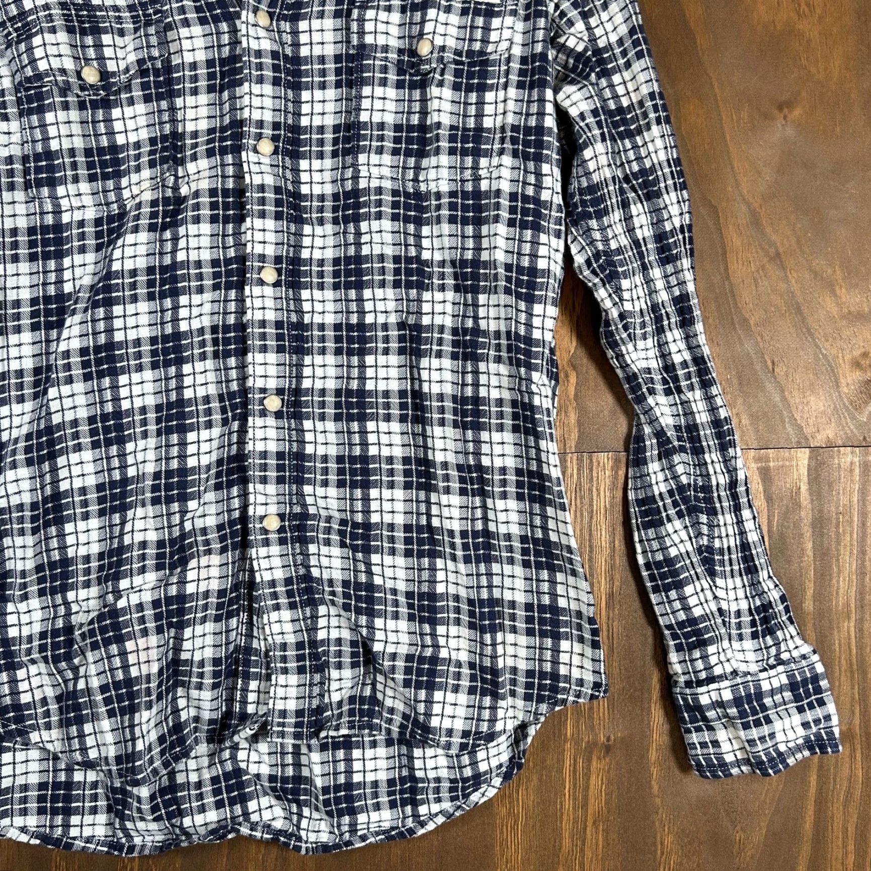 Lucky Brand Lucky Brand Shirt Womens Blue White Plaid Classic Fit Pearl Snap Long Sleeve M Size M / US 6-8 / IT 42-44 - 4 Thumbnail