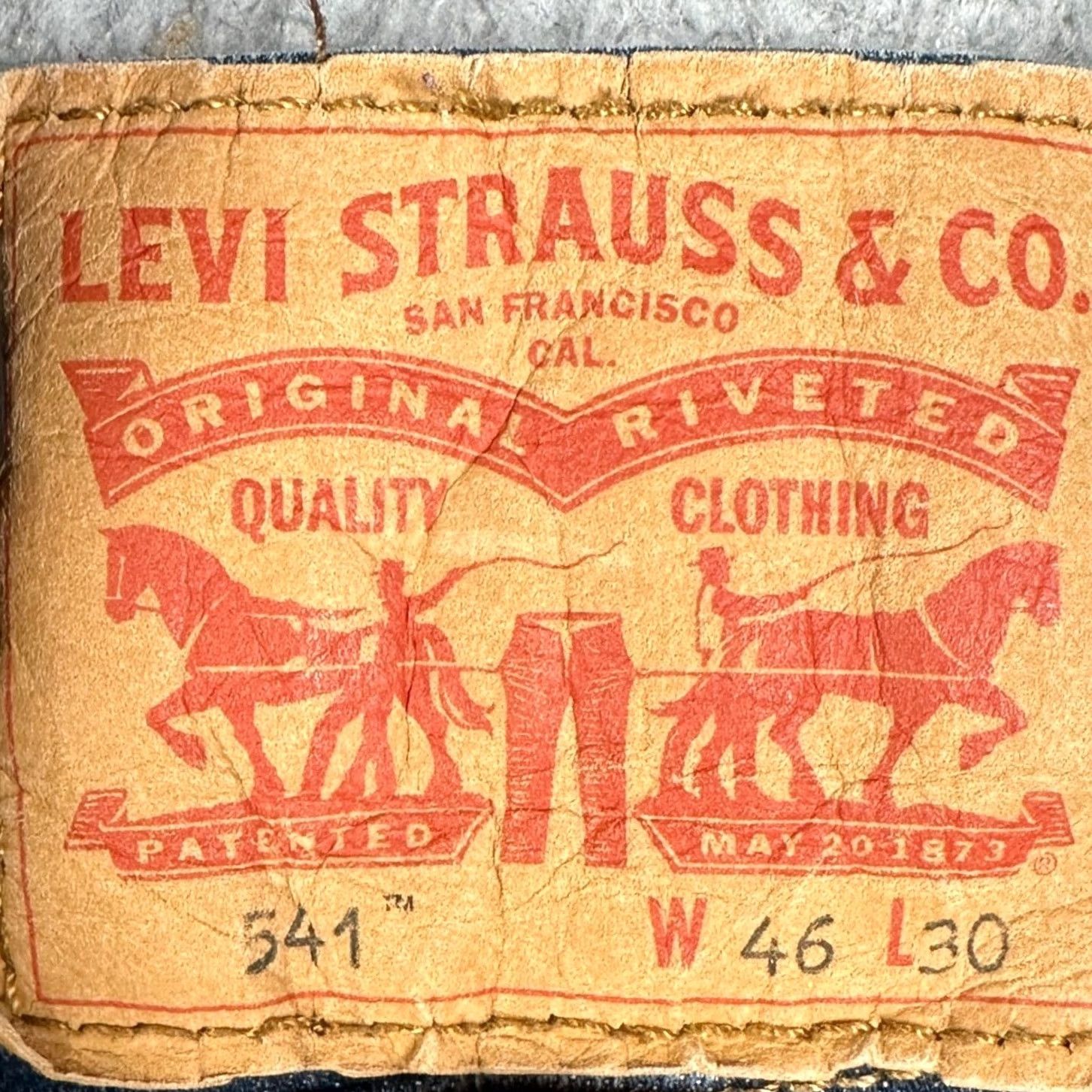 Levi's Levi's 541 Athletic Taper Jeans Mens 46x30 Blue Denim 5-Pocket Zip Regular Fit Tapered Red Tab Size US 30 / EU 46 - 3 Thumbnail
