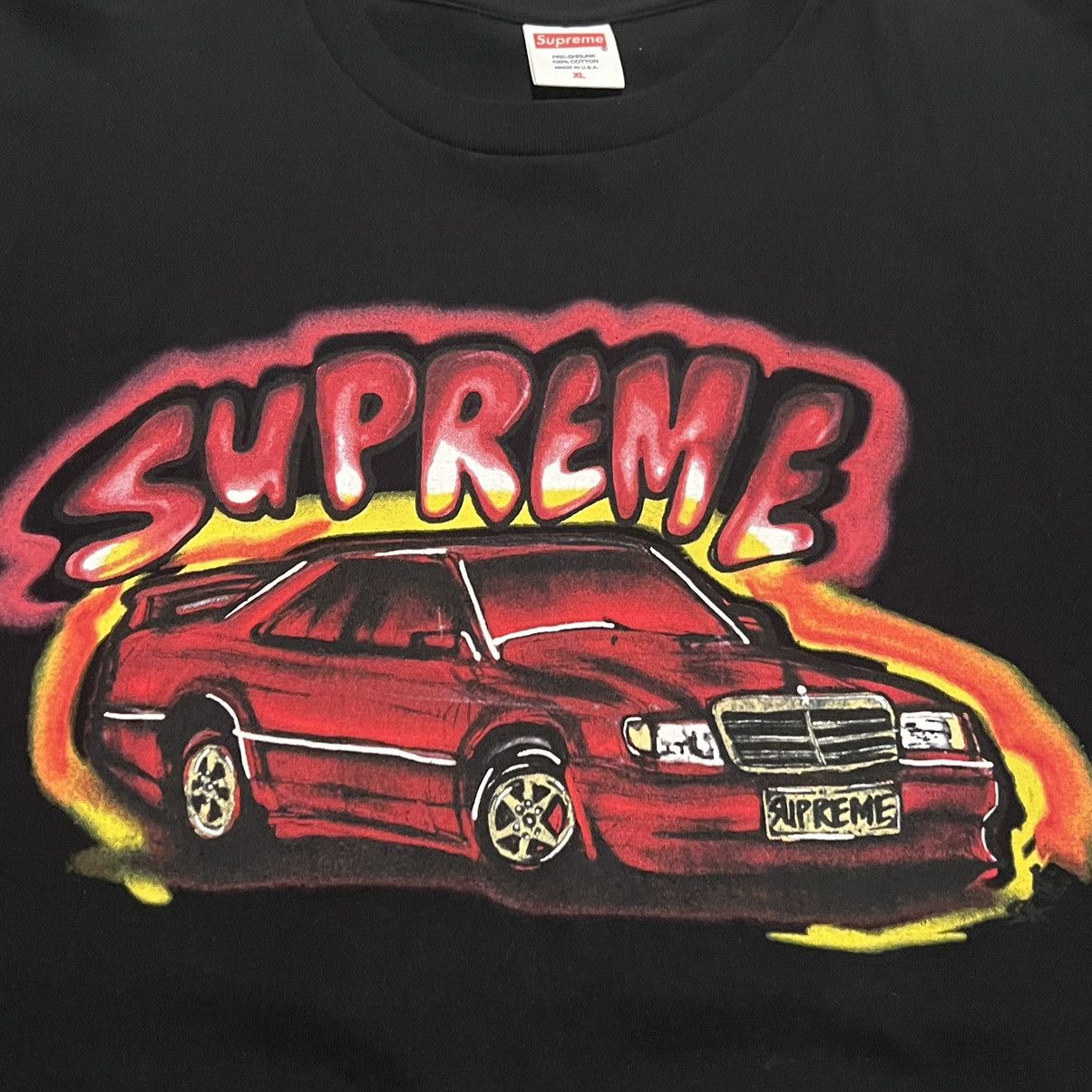 Supreme Supreme Benz tee Mercedes 190e tee 2014 airbrush car tee Size US XL / EU 56 / 4 - 8 Thumbnail