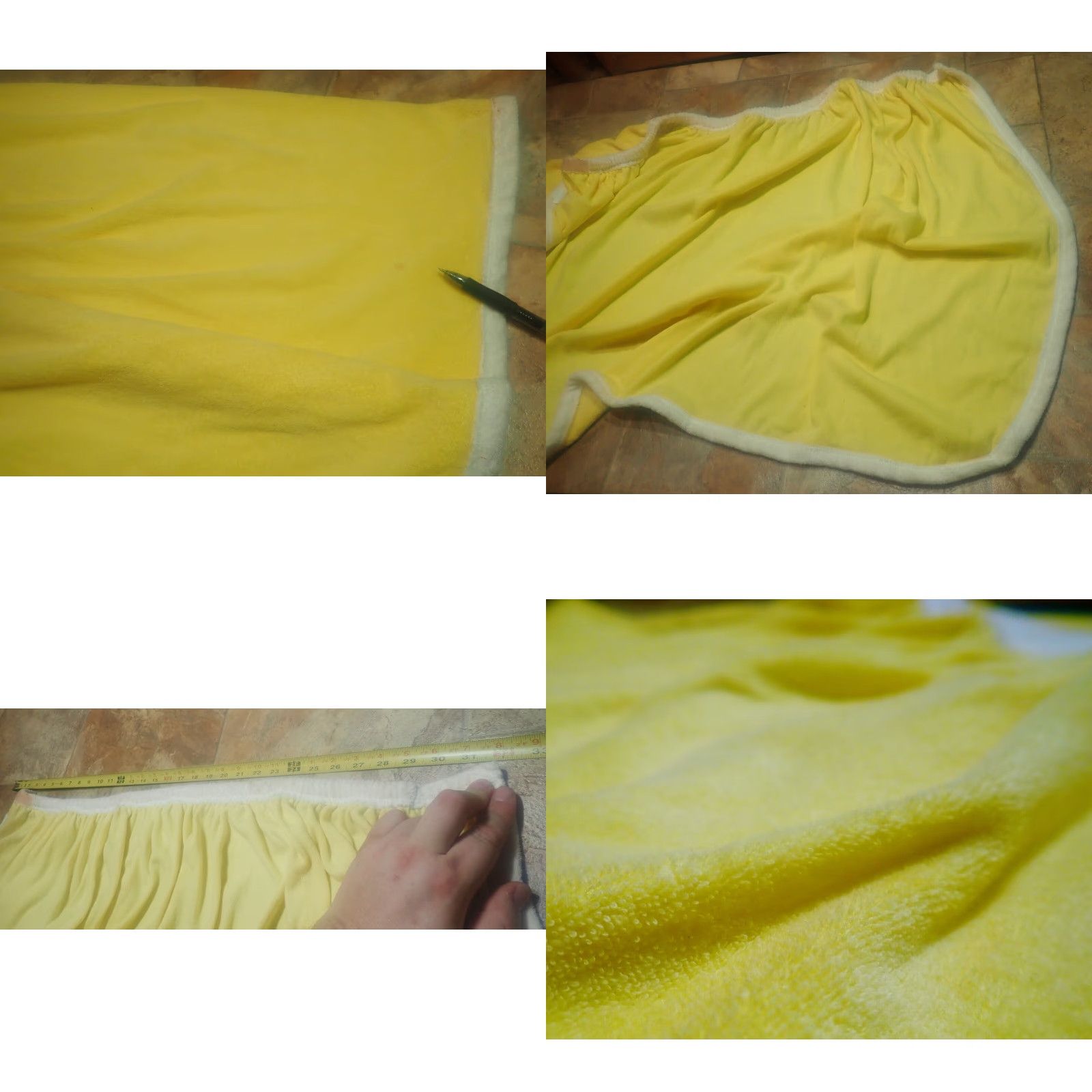 Vintage VINTAGE Beach Cover Up Wrap Womens One Size Yellow Nylon Blend with White Trim USA Made 26 to 29 Inch Waist 46-48" Hips 27" Length Size ONE SIZE - 8 Thumbnail