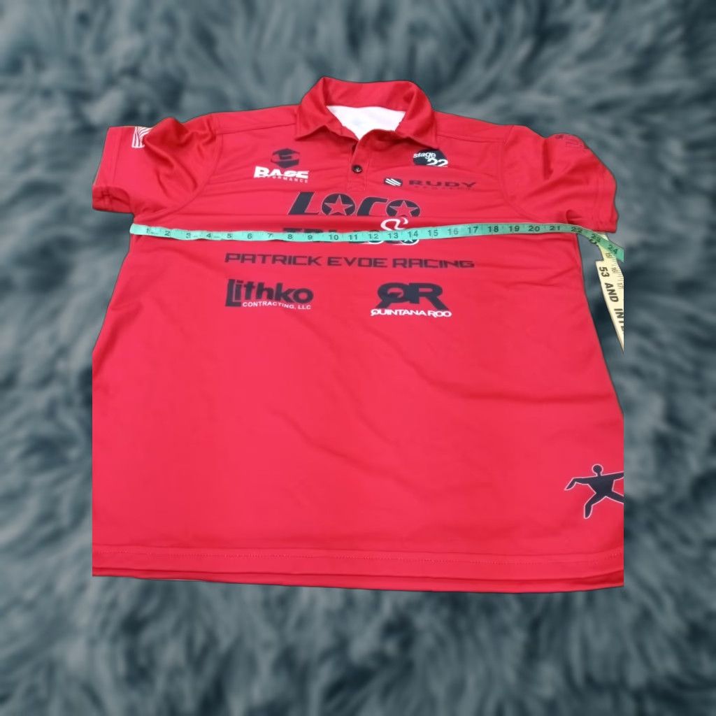 Vintage USA Fast Dry Shirt Polo Red XL CrossFit Running USA Theme Men Short Sleeve Collered Loco Sponsor Ultra Triathlon D3 Size US XL / EU 56 / 4 - 1 Thumbnail