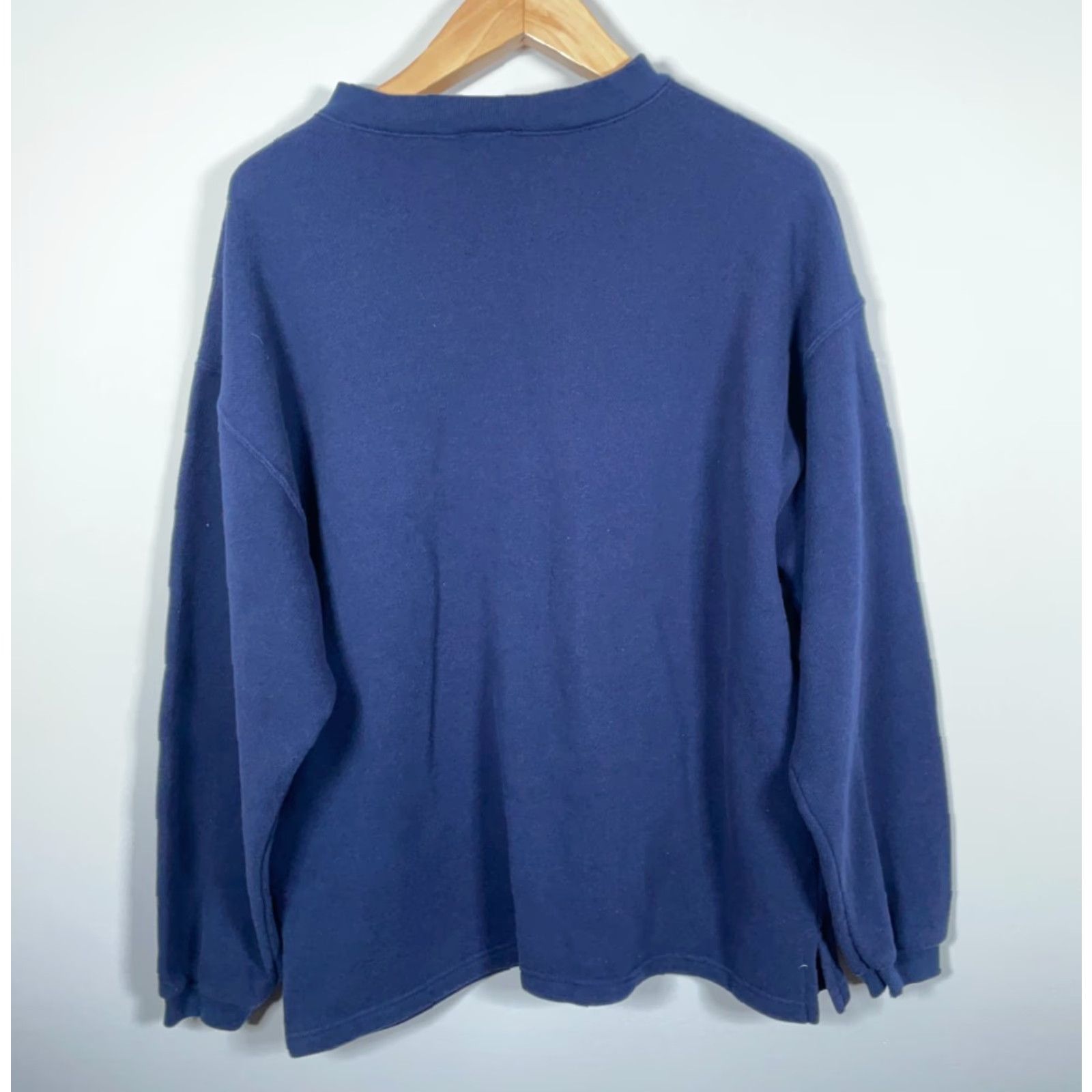 Vintage VINTAGE Morning Sun Sweatshirt Women's XL Blue V-Neck Pique Cotton Bird Graphic 90s Size XL / US 12-14 / IT 48-50 - 2 Thumbnail