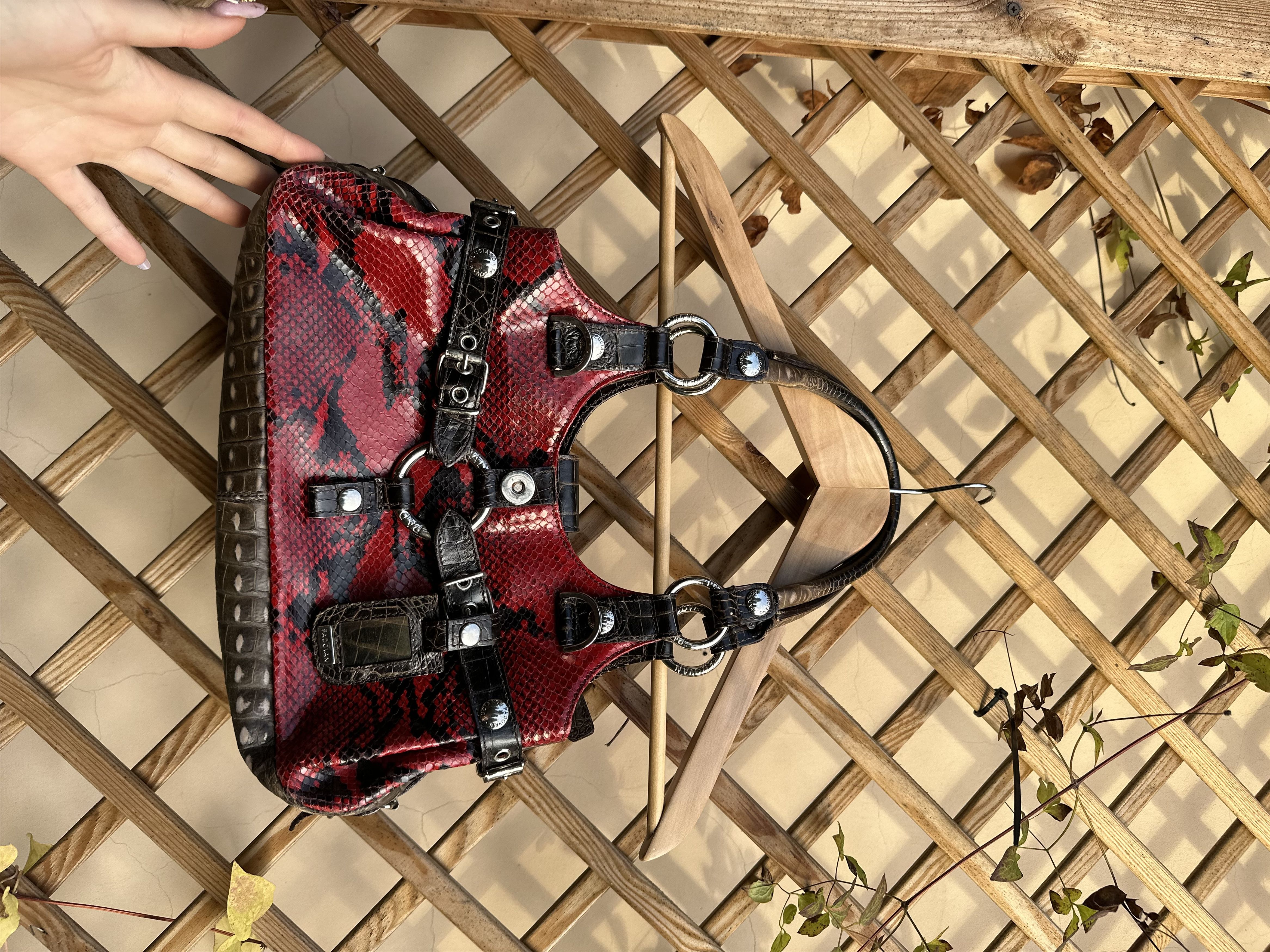 image of Vintage Luciano Padovan Snake Bag in Blood Red, Women's