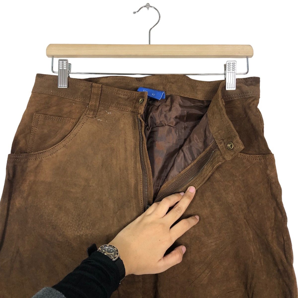 Genuine Leather 🔥Rare Genuine Leather Pants Stinna Issey Miyake Brown Size US 32 / EU 48 - 9 Thumbnail
