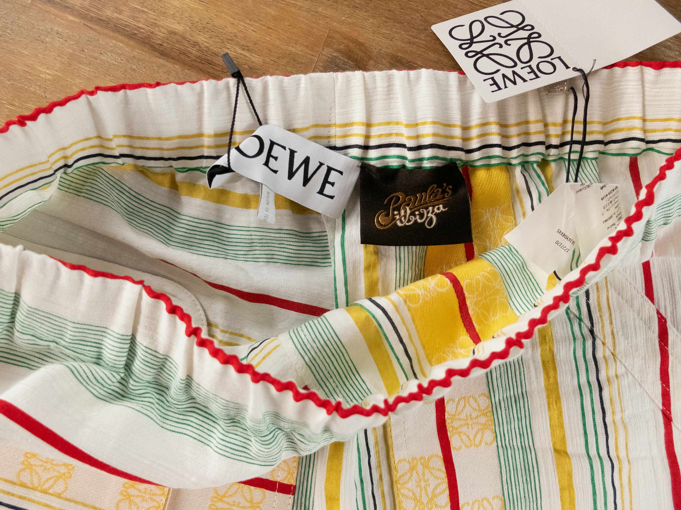 Loewe LOEWE x PAULA'S IBIZA stripe workwear cotton linen shorts Size 30" / US 8 / IT 44 - 9 Thumbnail