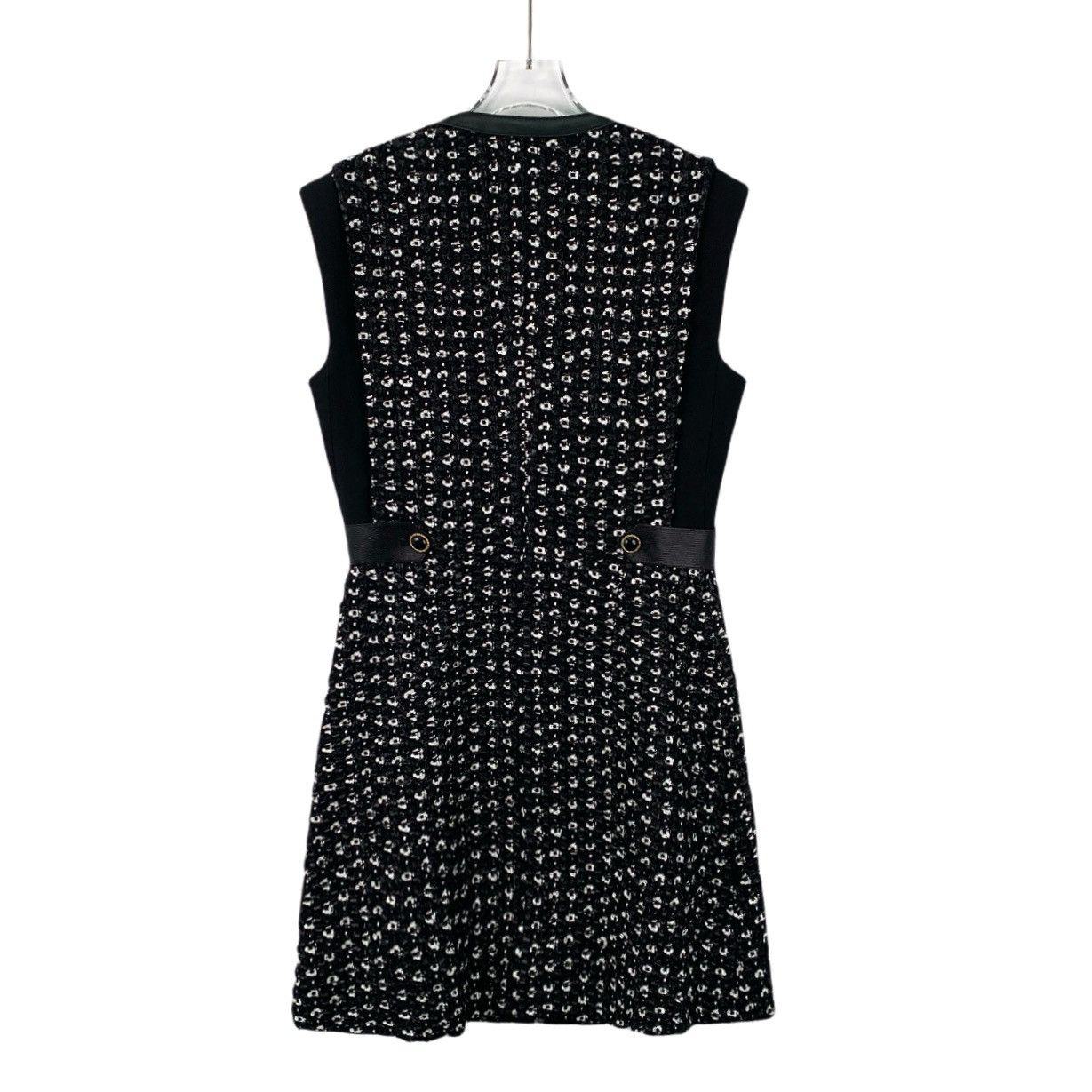 Louis Vuitton Louis Vuitton 22 Black Chain Sleeveless Tweed Dress K26WX Size S / US 4 / IT 40 - 2 Thumbnail