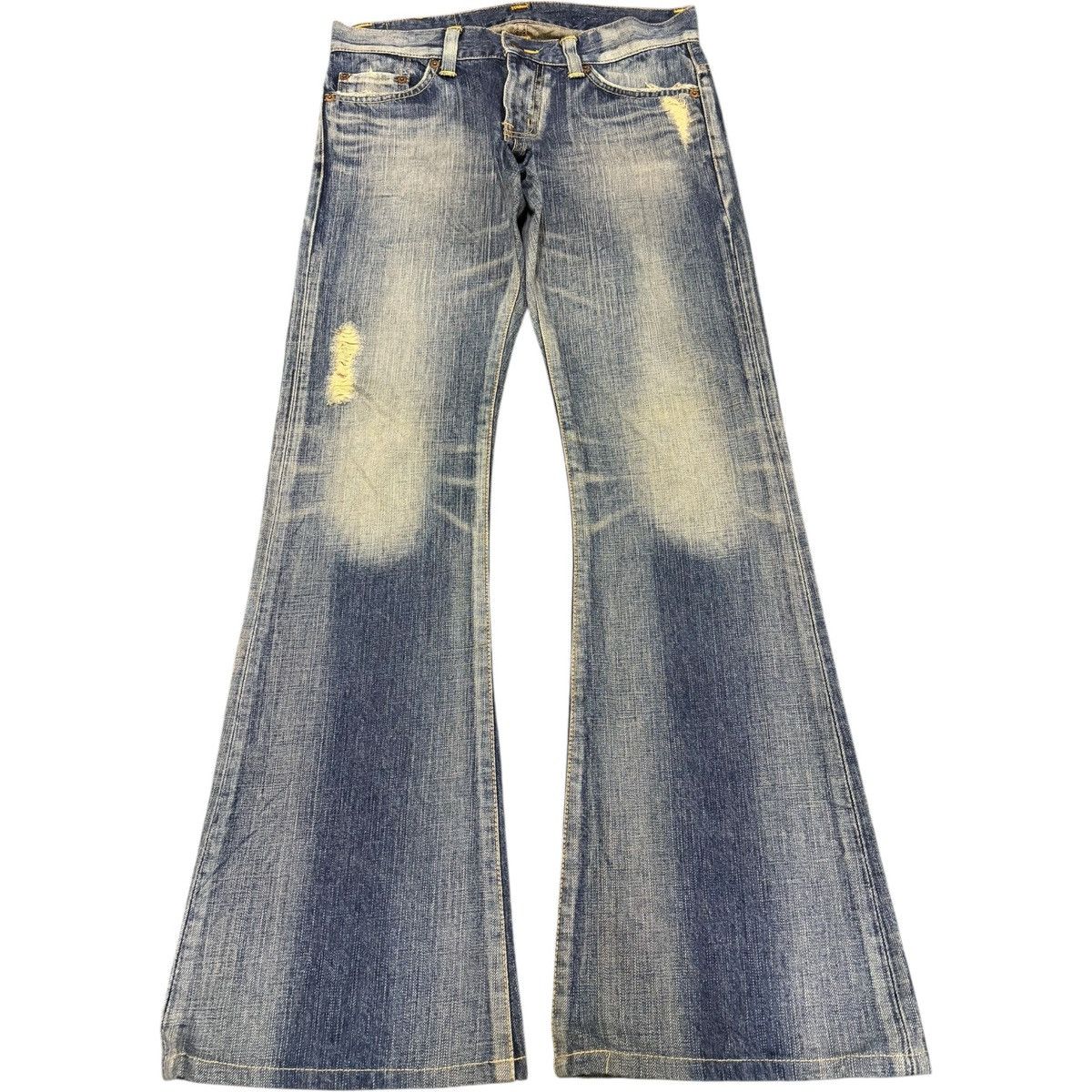 Edwin Vintage Edwin Rusty Wash Distressed Flare Jeans Size 31" - 1 Thumbnail