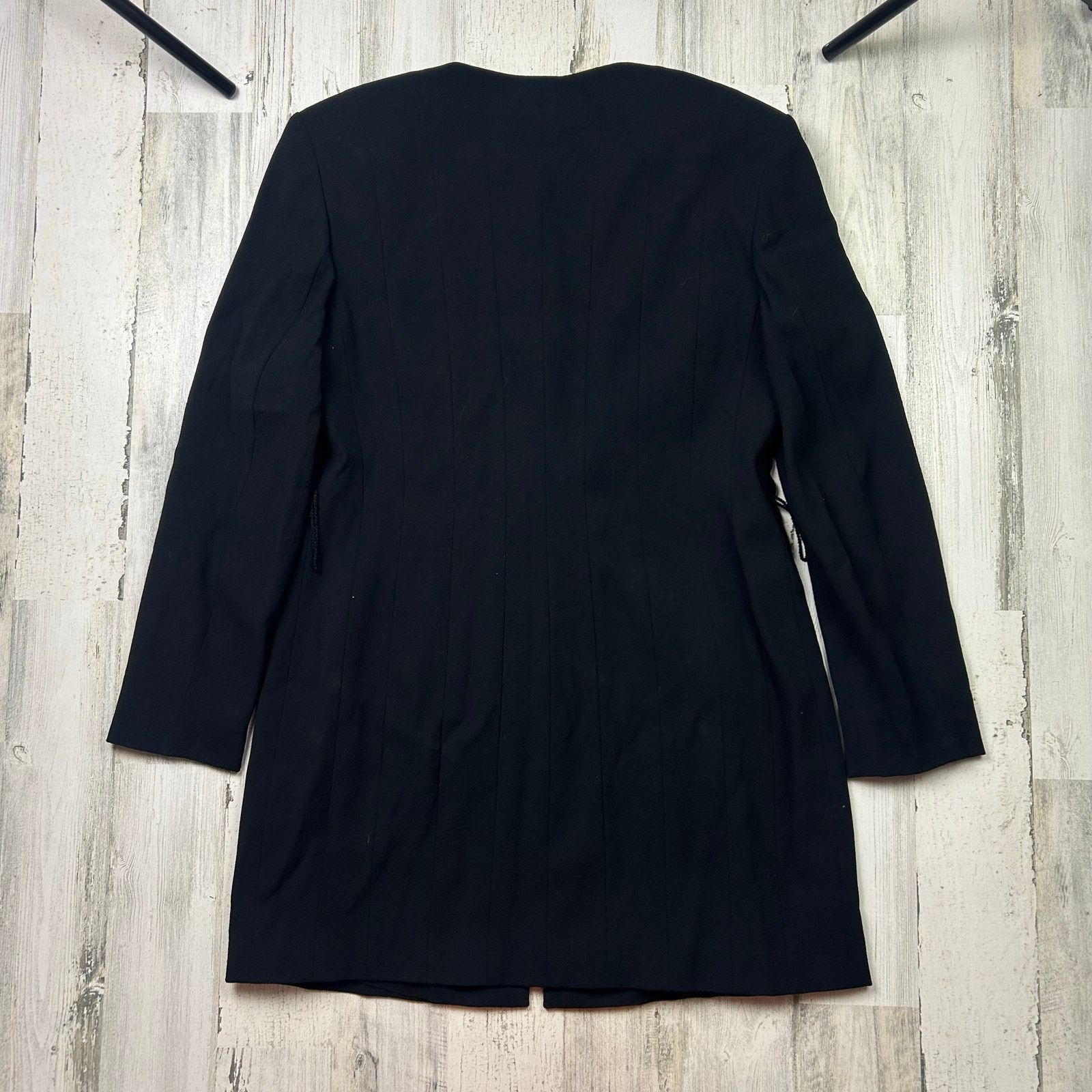 Louis Feraud × Vintage Vintage Black Louis Feraud Long Sleeve Women's Blazer Coat Size L / US 10 / IT 46 - 9 Thumbnail