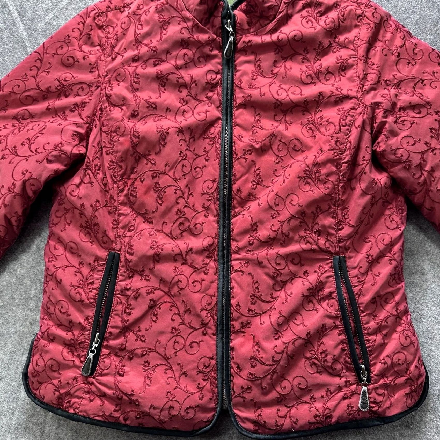 Eddie Bauer Eddie Bauer Jacket Womens L Pink Quilted Floral Down Puffer Zip Pockets Size L / US 10 / IT 46 - 3 Thumbnail