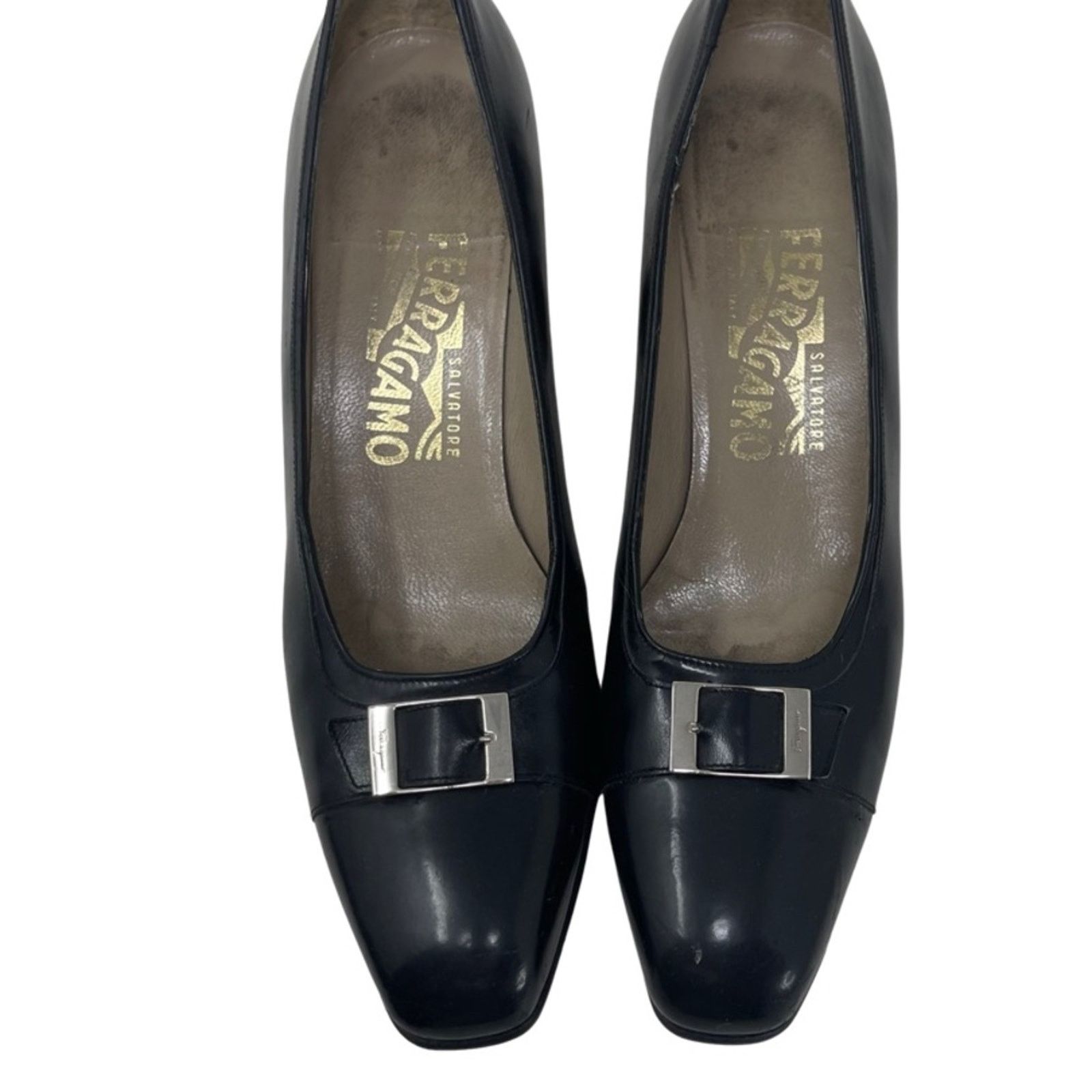 Salvatore Ferragamo Salvatore Ferragamo black smooth leather silver horsebit 7.5 Size US 7.5 / IT 37.5 - 1 Thumbnail
