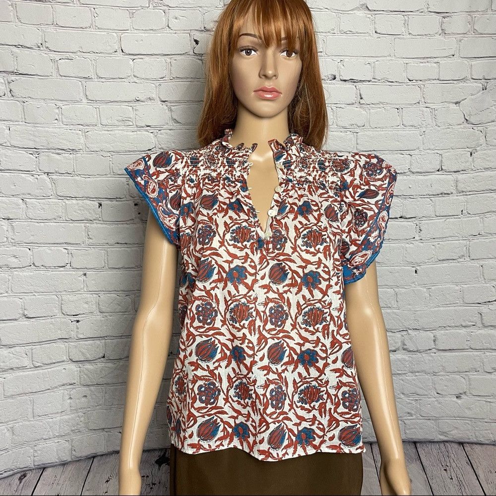 House of Harlow NWT New House of Harlow 1960 Marble Rust Flutter Sleeve Blo Size S / US 4 / IT 40 - 1 Thumbnail