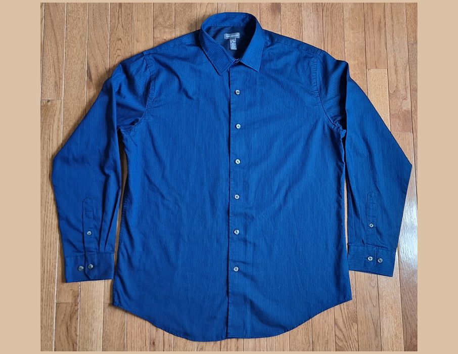 Van Heusen Van Heusen Dress Shirt Blue Striped Men's Large 1616.5