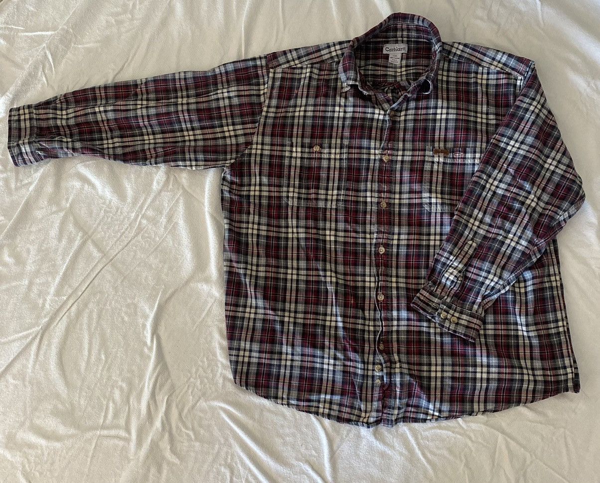 Carhartt Vintage Carhartt Red White Plaid Button Up Size US XXL / EU 58 / 5 - 4 Thumbnail