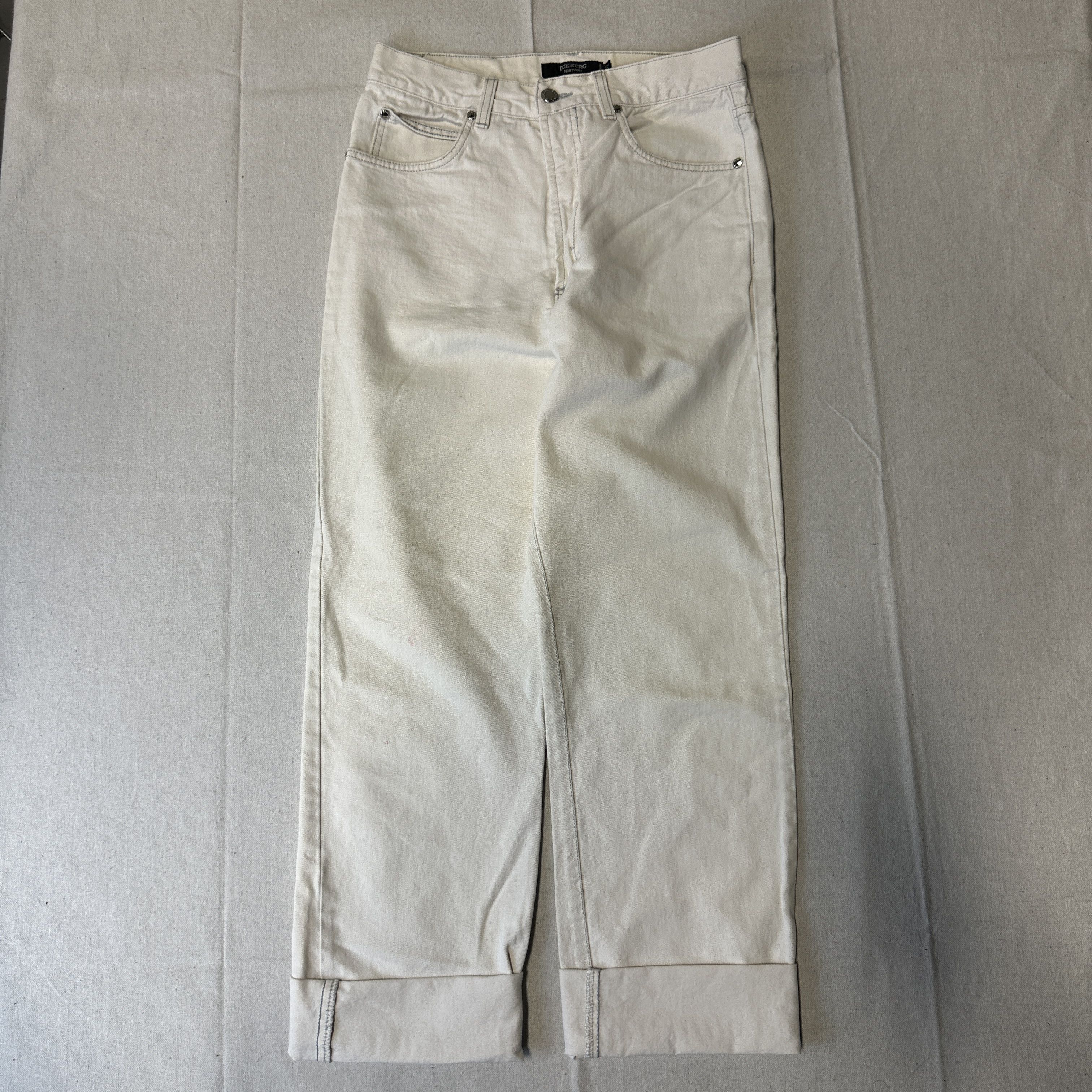 Iceberg Vintage Iceberg History Embroidered Character White Jeans Size 32 Size US 32 / EU 48 - 1 Thumbnail