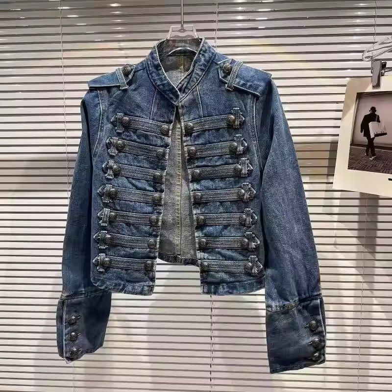 Japanese Brand Vintage Military-Inspired Denim Jacket – Bold, Structured Size US M / EU 48-50 / 2 - 7 Thumbnail