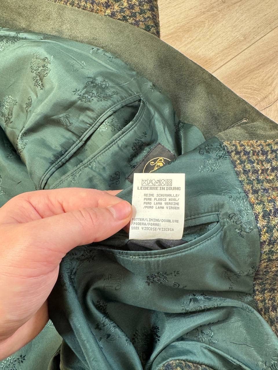 Harris Tweed Julius Lang x Harris Tweed Jacket Blazer Wool Houndstooth Size 46R - 8 Thumbnail