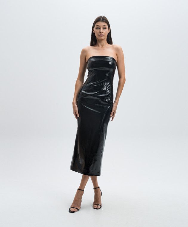 THE ANDAMANE o1s22i1n1024 Naplak Effect Bustier Dress in Black Size S / US 4 / IT 40 - 3 Thumbnail