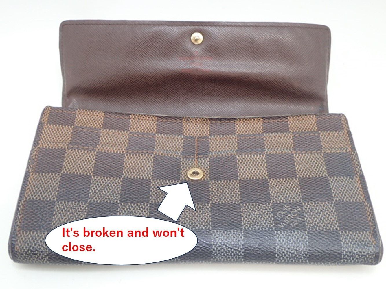 Louis Vuitton Louis Vuitton Porte Monnaie Wallet Damier Ebene N61725 Size ONE SIZE - 4 Thumbnail