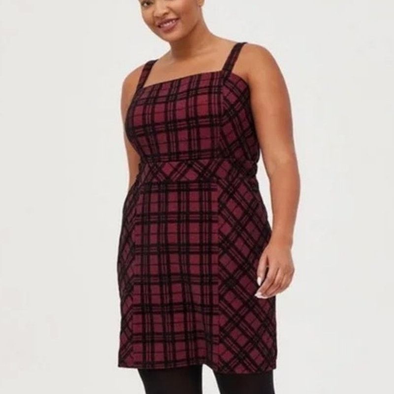 Corridor Torrid Womens Plaid Knit Mini Dress Size 1X Dark Academia Size XL / US 12-14 / IT 48-50 - 1 Thumbnail