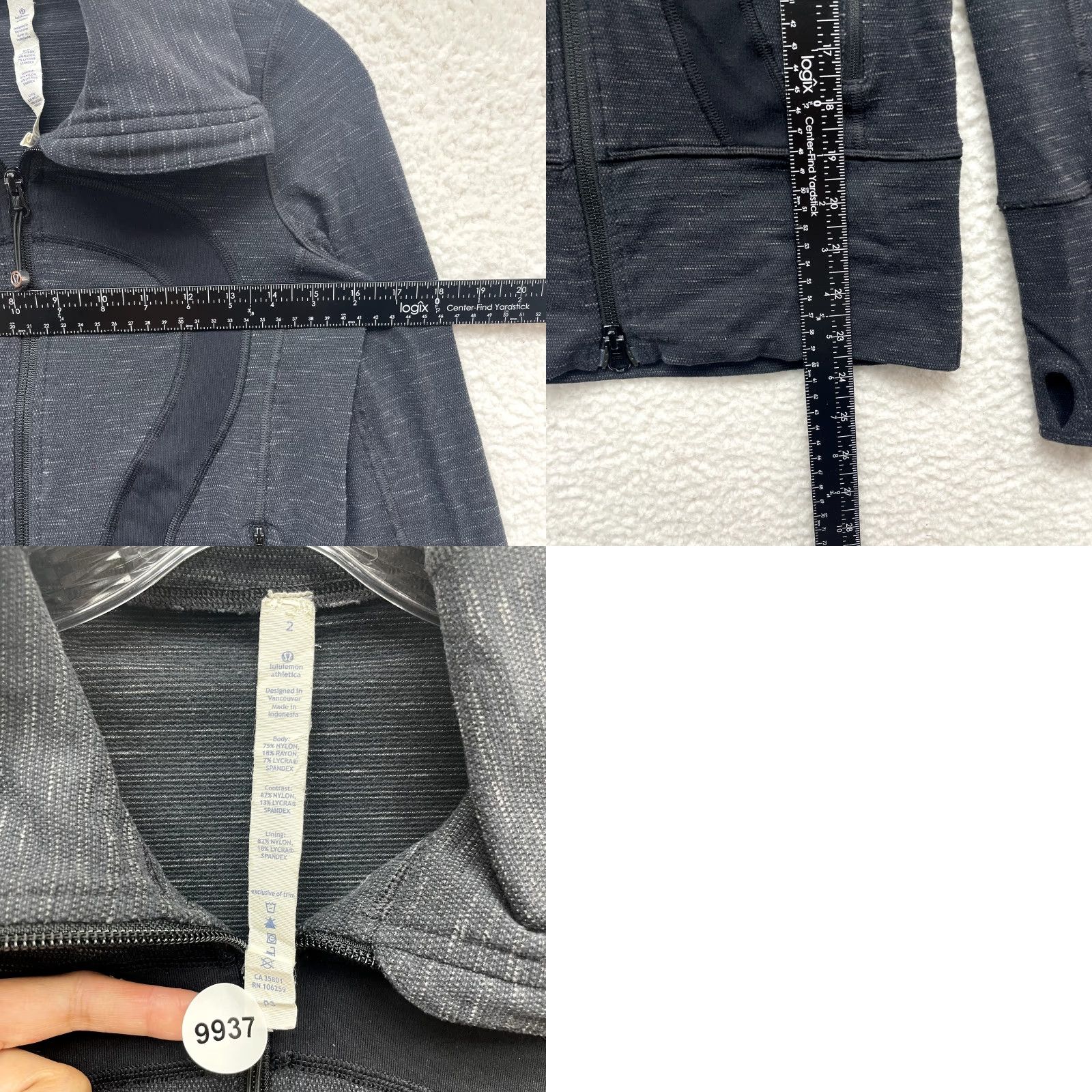 Lululemon Lululemon Sweater Jacket XS Small Womens Gray Full Zip Thumb Holes Activewear Jacket Size XS / US 0-2 / IT 36-38 - 8 Thumbnail
