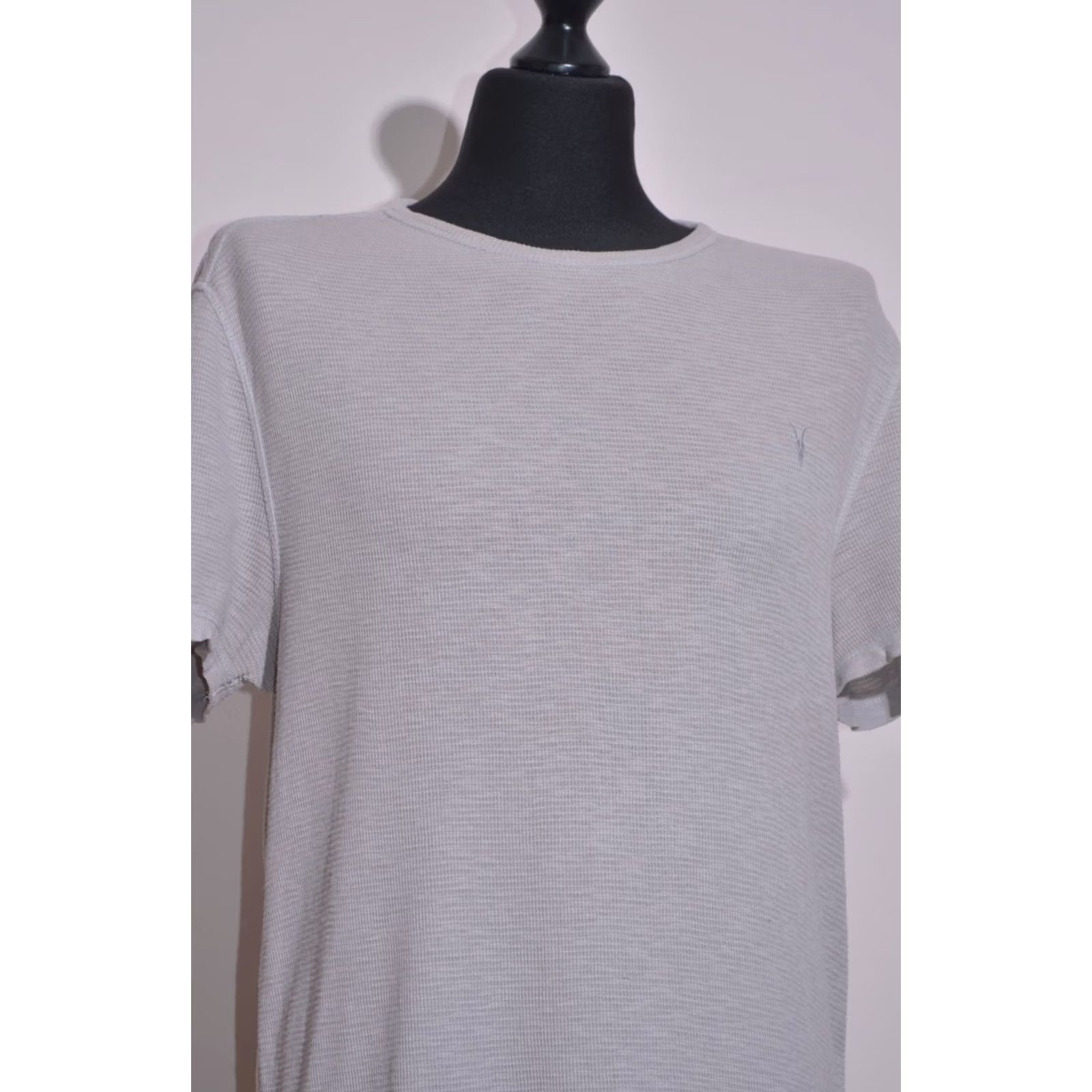 Allsaints AllSaints Gray Waffle Knit T Shirt Crew Neck Short Sleeve Mens M Shirt Logo Minimal Grey Crew Neck T-Shirt Mens M Size US M / EU 48-50 / 2 - 2 Thumbnail