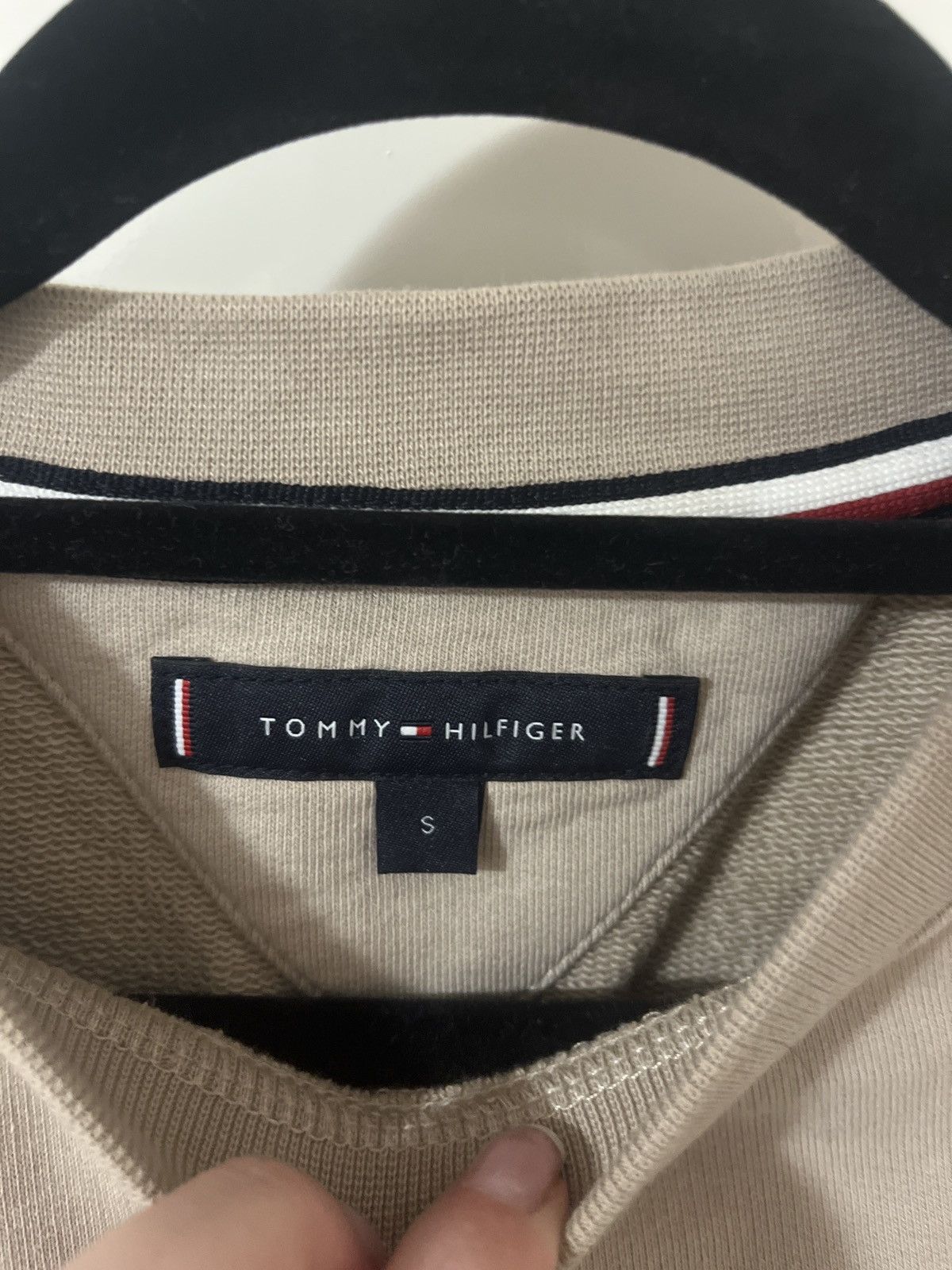 Tommy Hilfiger Beige Tommy Hilfiger Sweatshirt Size S / US 4 / IT 40 - 3 Thumbnail